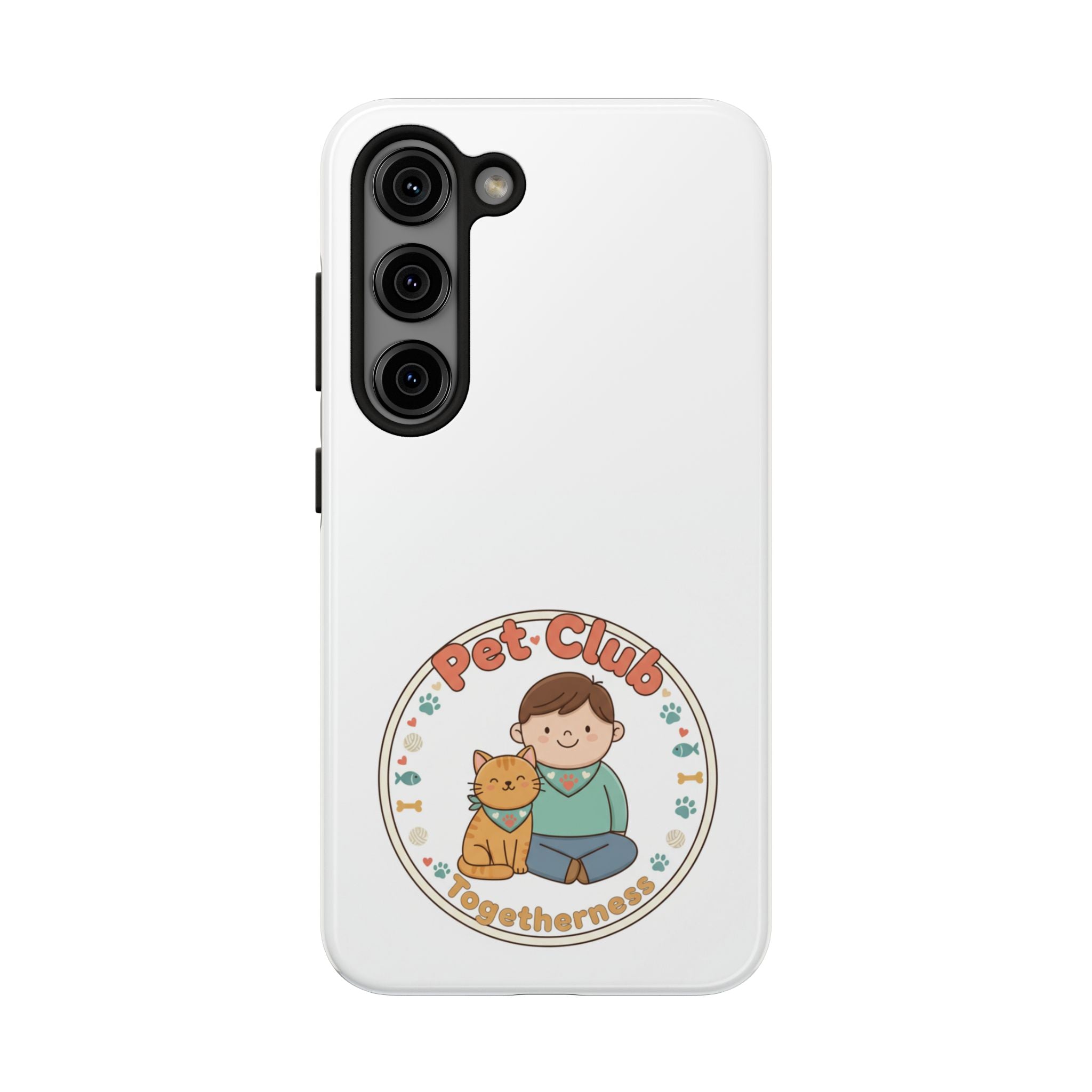 Pet Club Tough Phone Case — Cute Boy & Cat Illustration, "Togetherness" Design