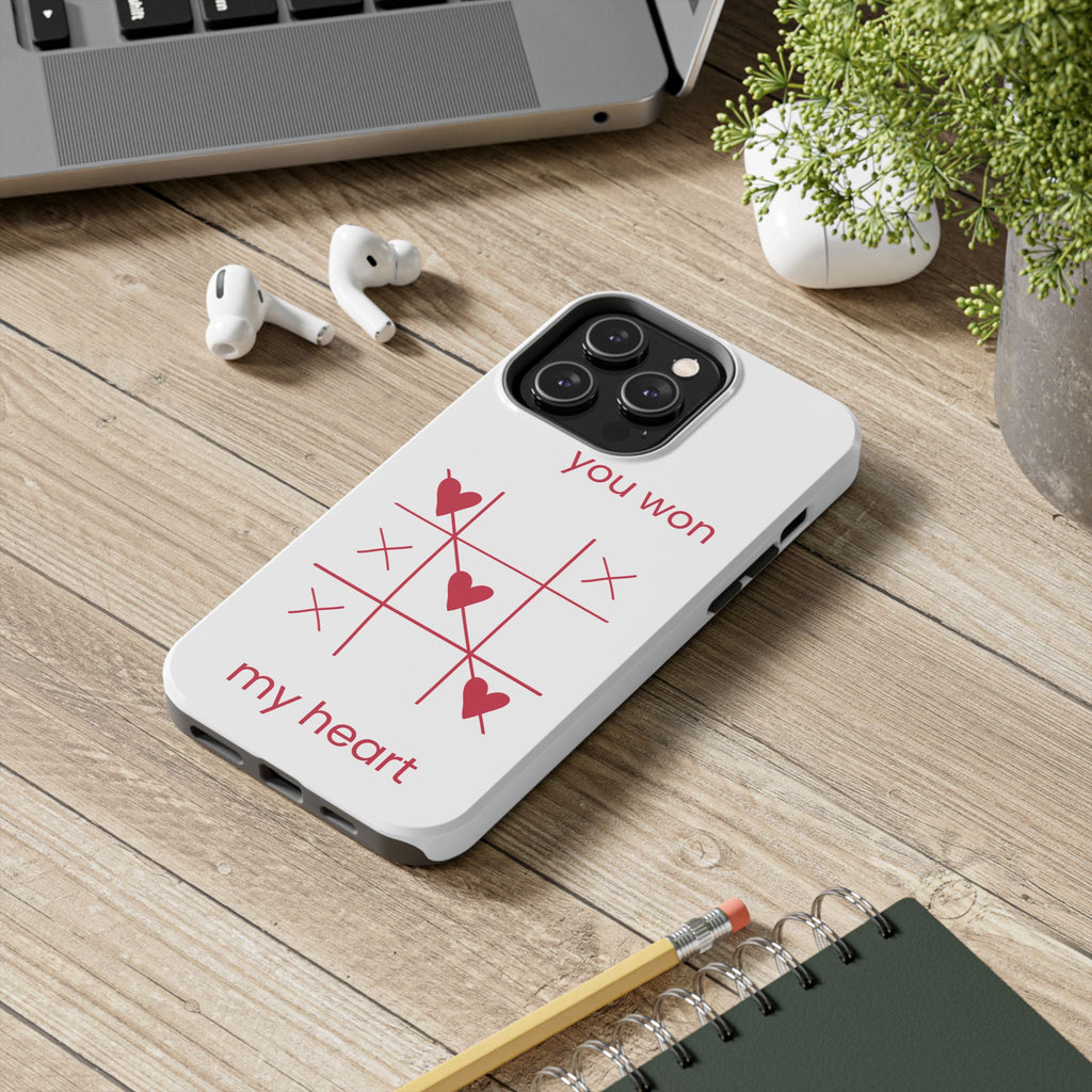 Tough Phone Case — "You Won My Heart" Tic-Tac-Toe Valentine Phone Cover