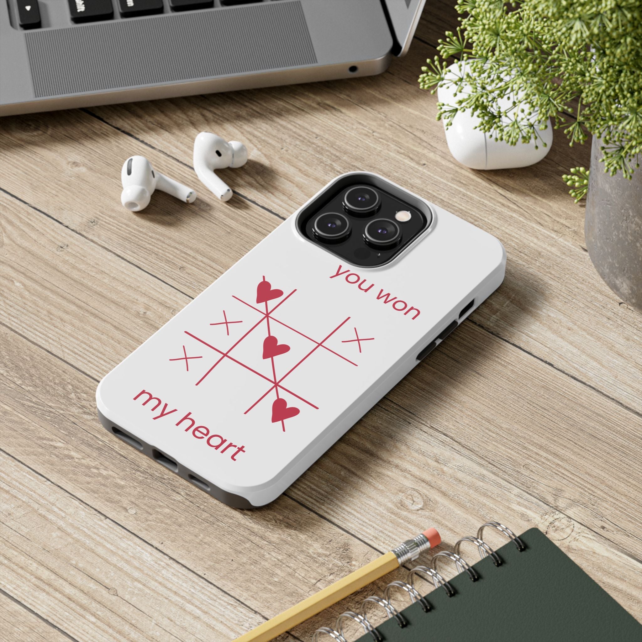 Tough Phone Case — "You Won My Heart" Tic-Tac-Toe Valentine Phone Cover