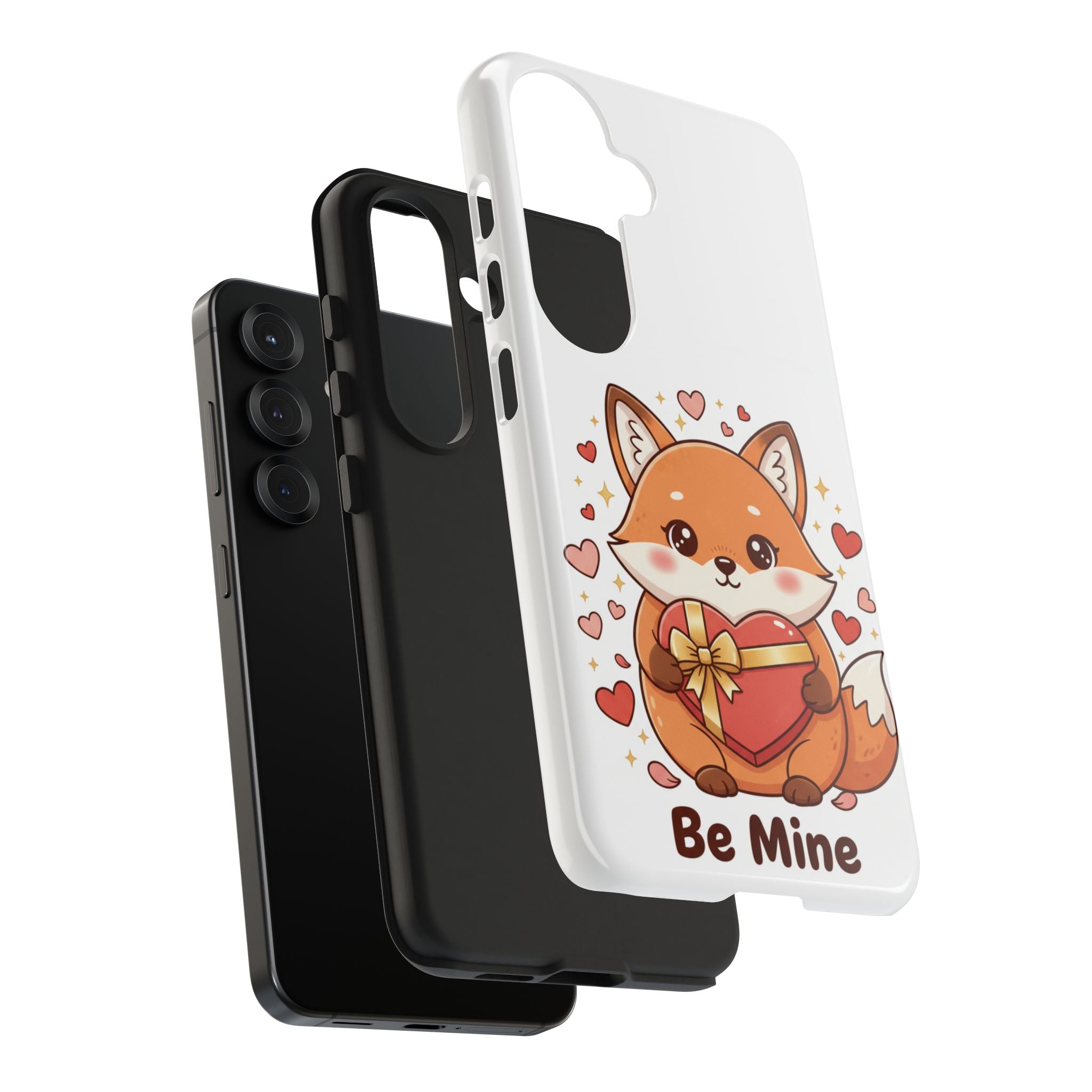 Phone Case — Cute Valentine Fox 'Be Mine' Protective Tough Case