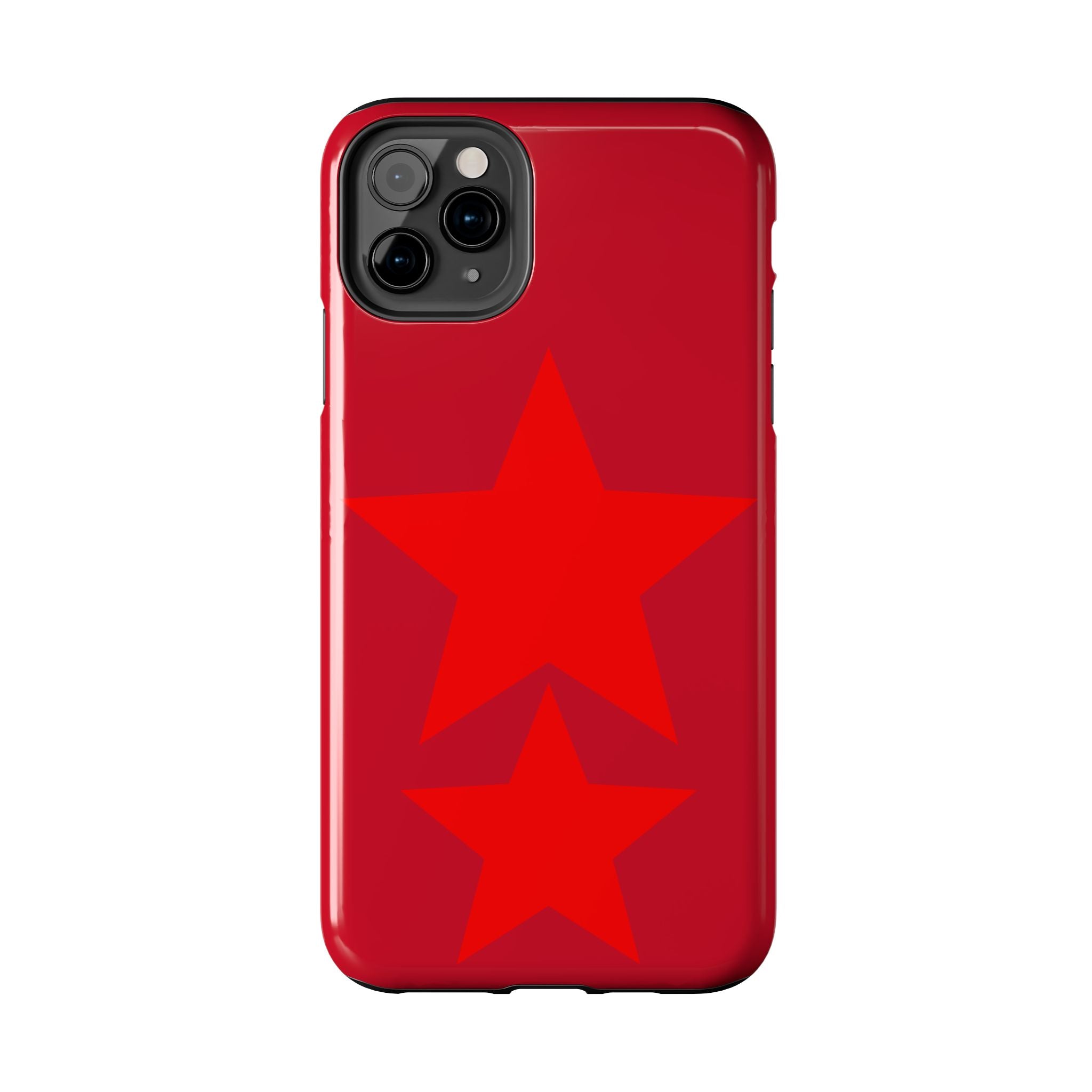 Red Star Tough Phone Case — Dual-Star Protective iPhone Cover
