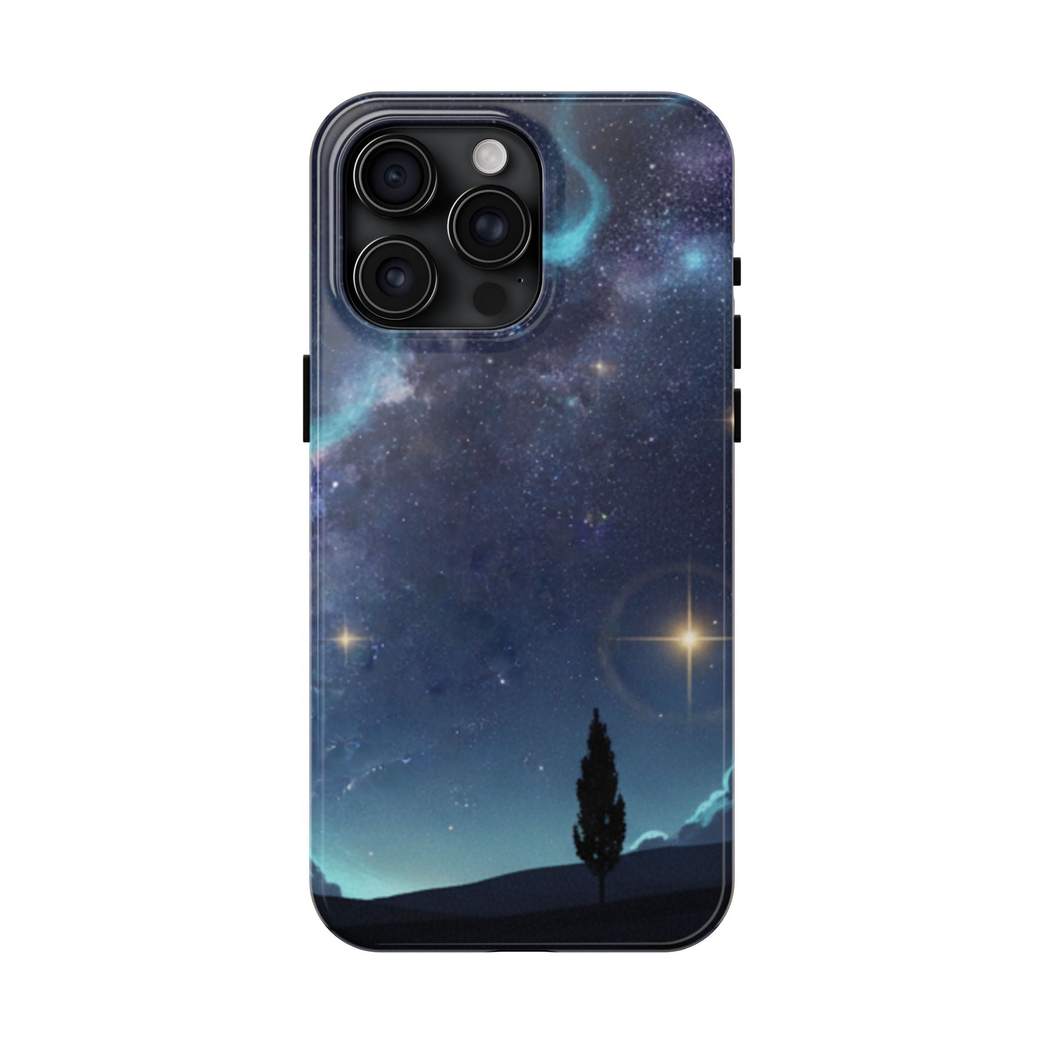 Galaxy Night Sky Tough Phone Case — Starry Landscape Protective Phone Cover