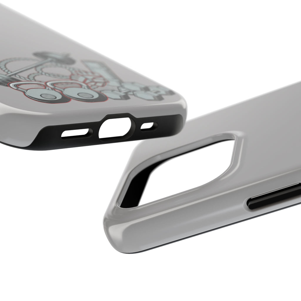 Fitness Gear Tough Phone Case — Dumbbells, Kettlebells & Jump Rope Design