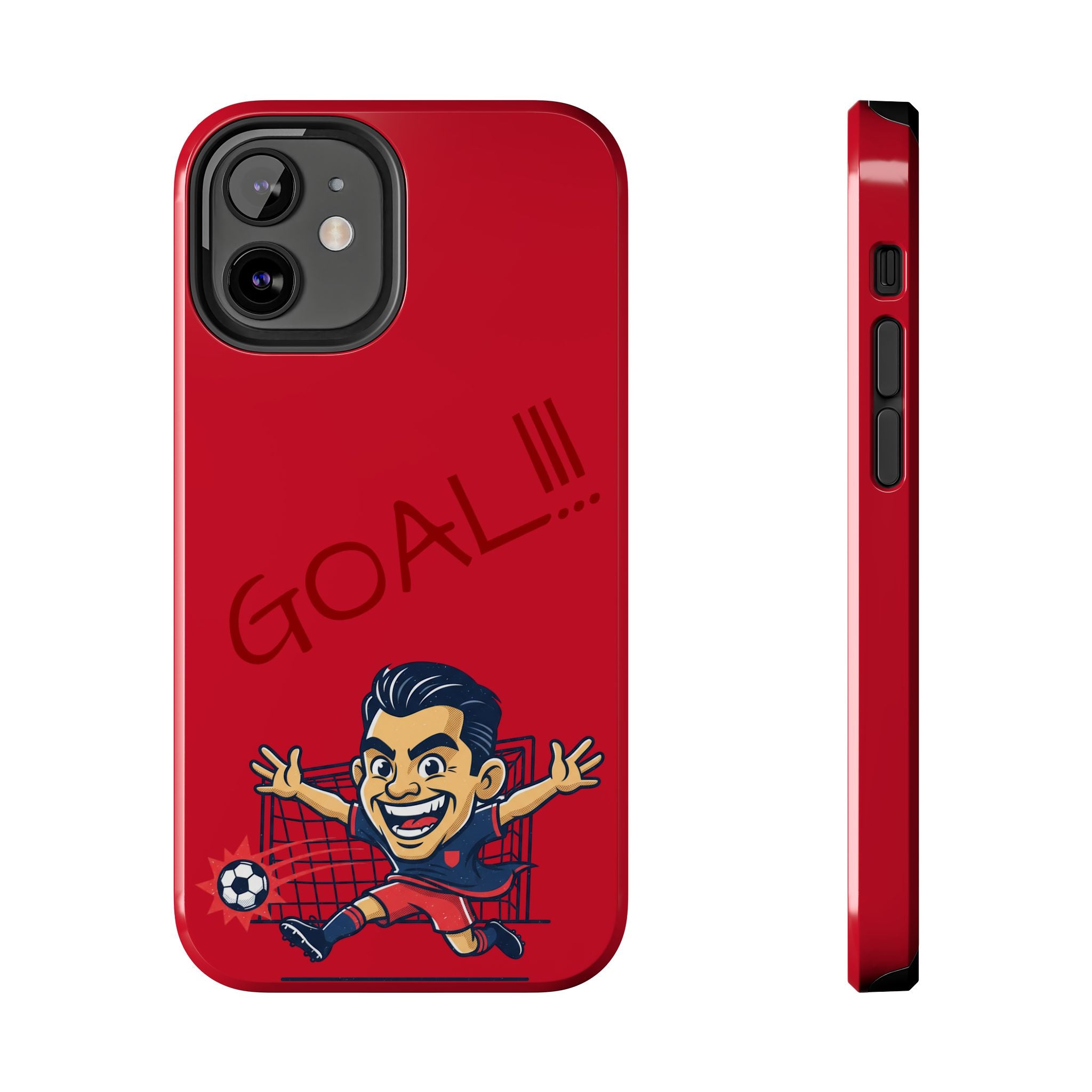 Phone Case — 'GOAL!!!' Cartoon Soccer Player Tough Protective Case