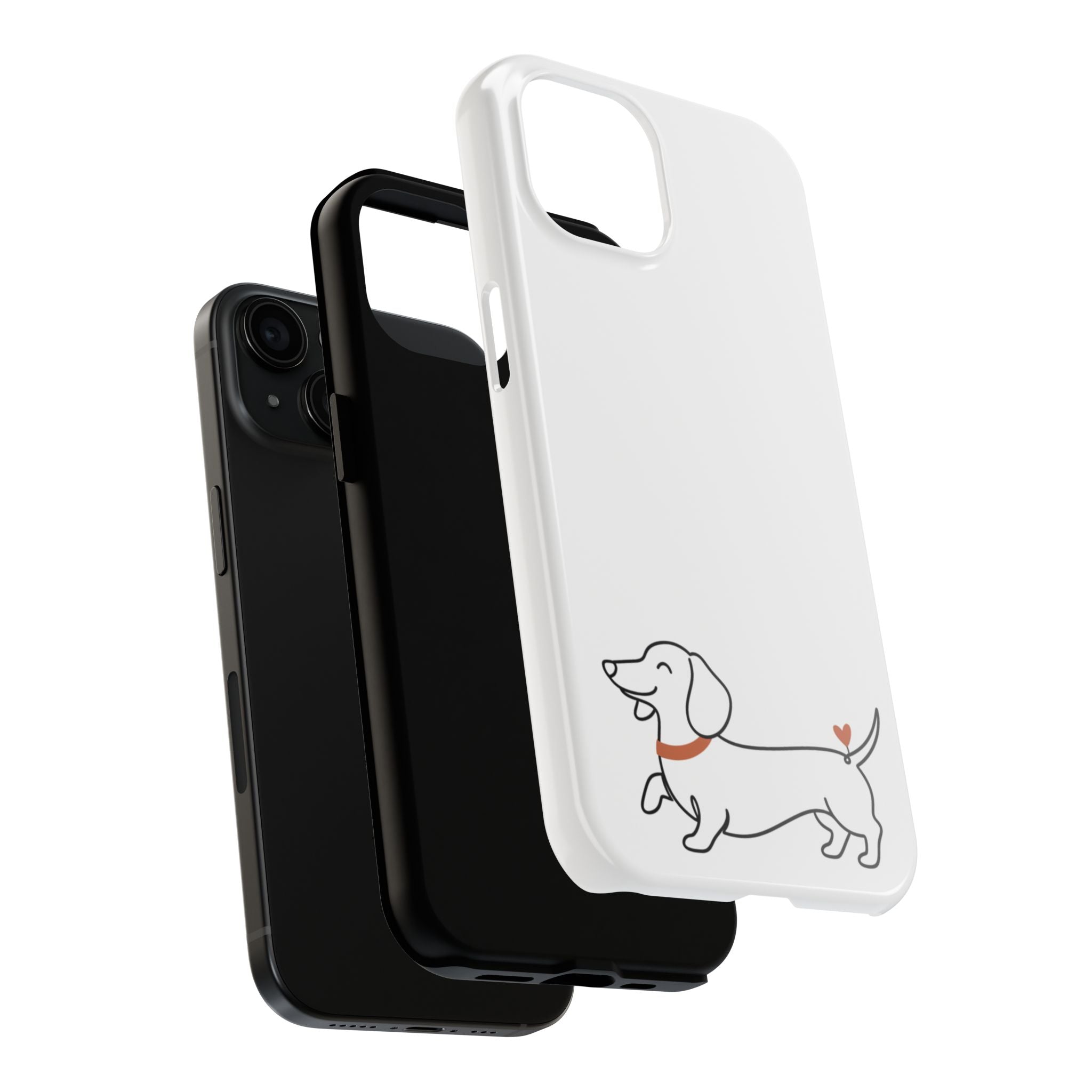 Dachshund Heart Tough Phone Case – Cute Wiener Dog Protective Phone Cover