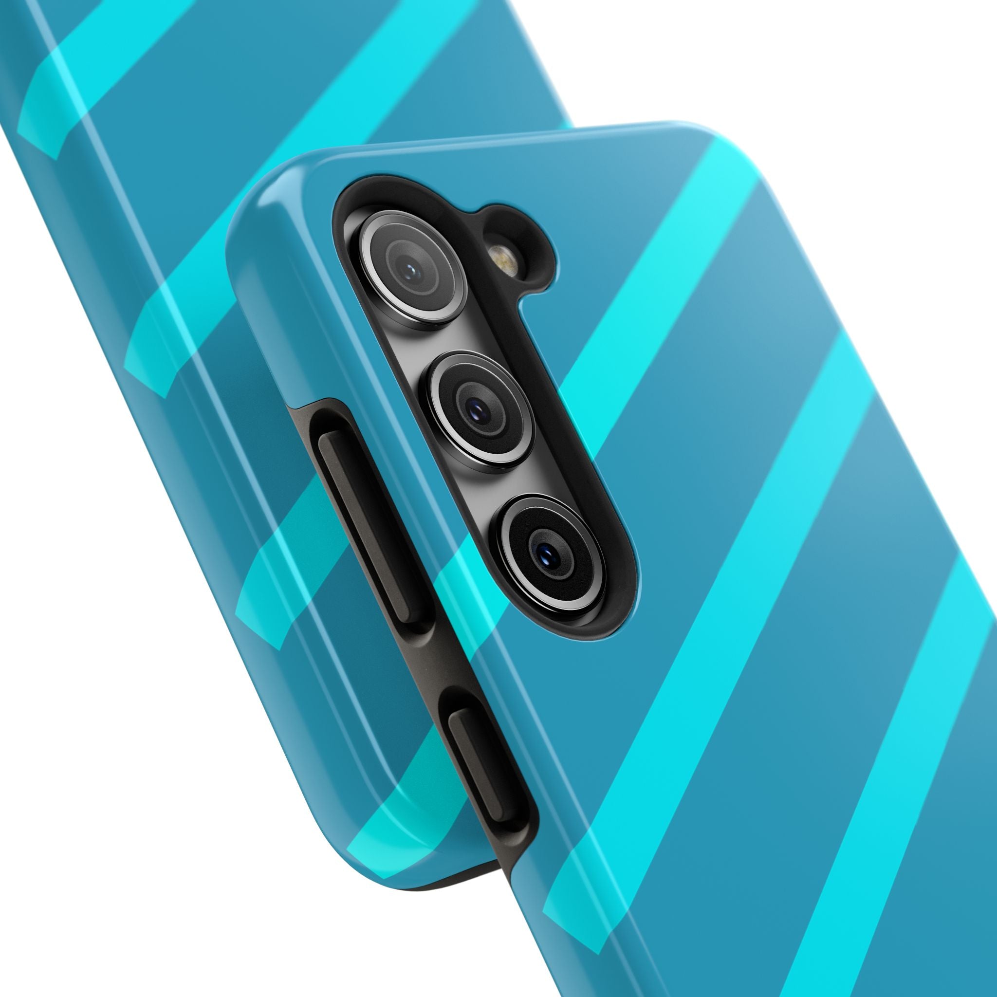 Tough Phone Case — Blue Diagonal Stripe Shockproof Cover