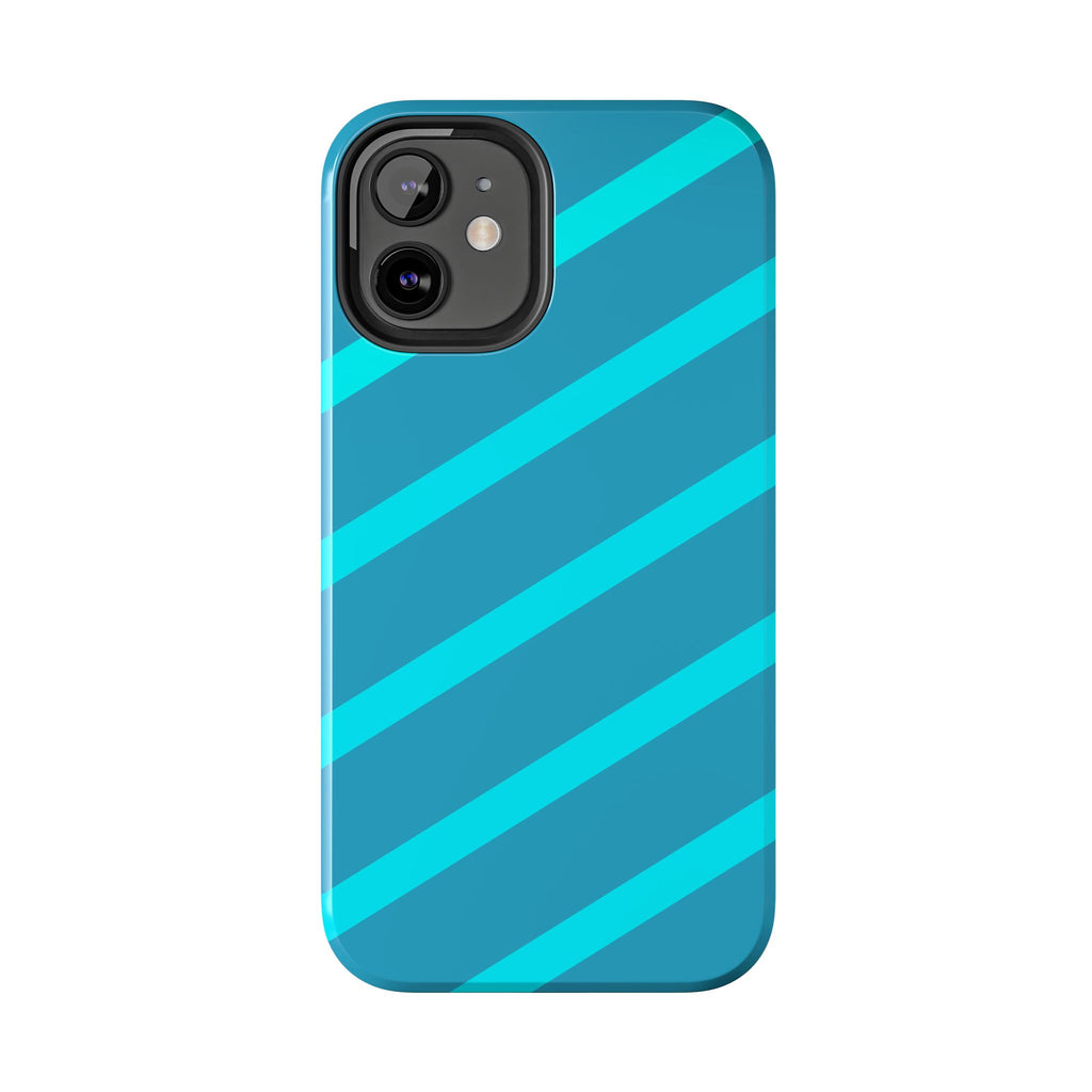 Tough Phone Case — Blue Diagonal Stripe Shockproof Cover