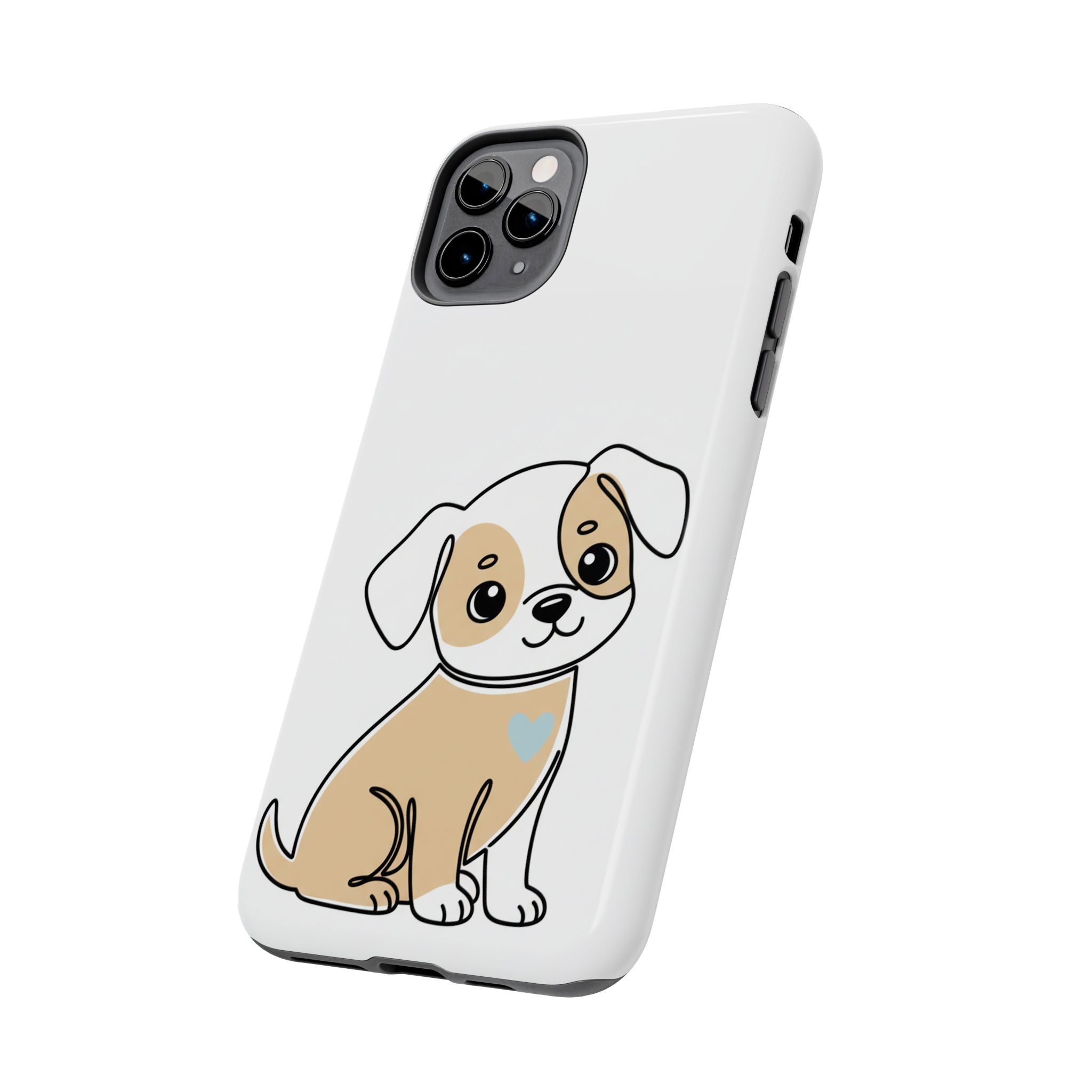 Cute Puppy Tough Phone Case – Cartoon Dog Protective Phone Cover