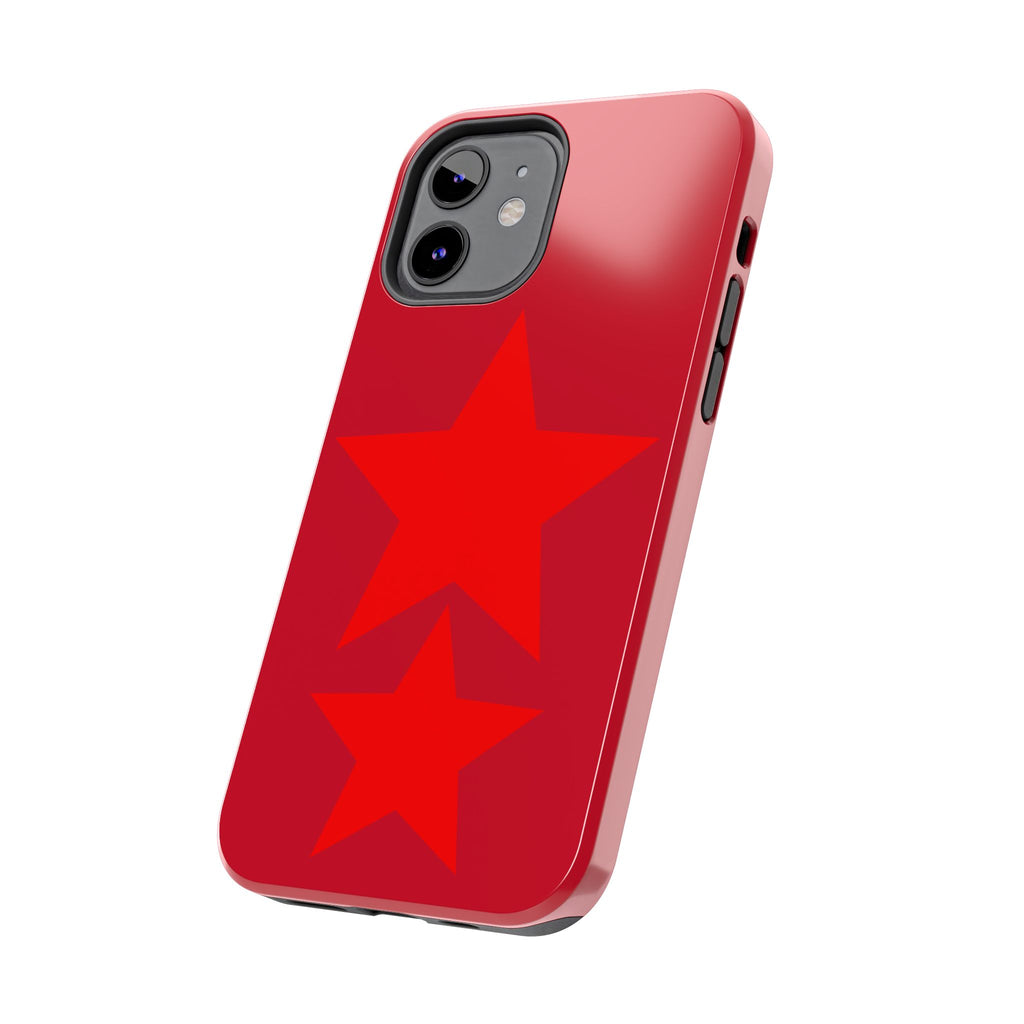 Red Star Tough Phone Case — Dual-Star Protective iPhone Cover