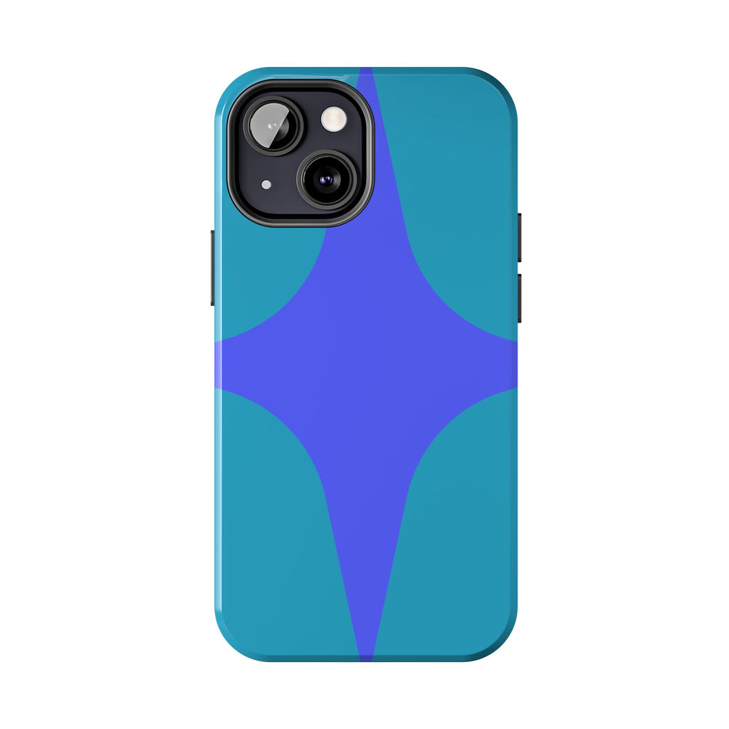 Teal & Indigo Starburst Tough Phone Case — Durable Protective Phone Case