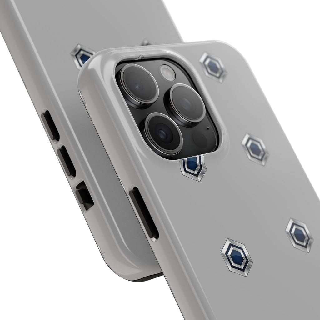 Tough Phone Case — Minimal Hex Rivet Armor (Gray)