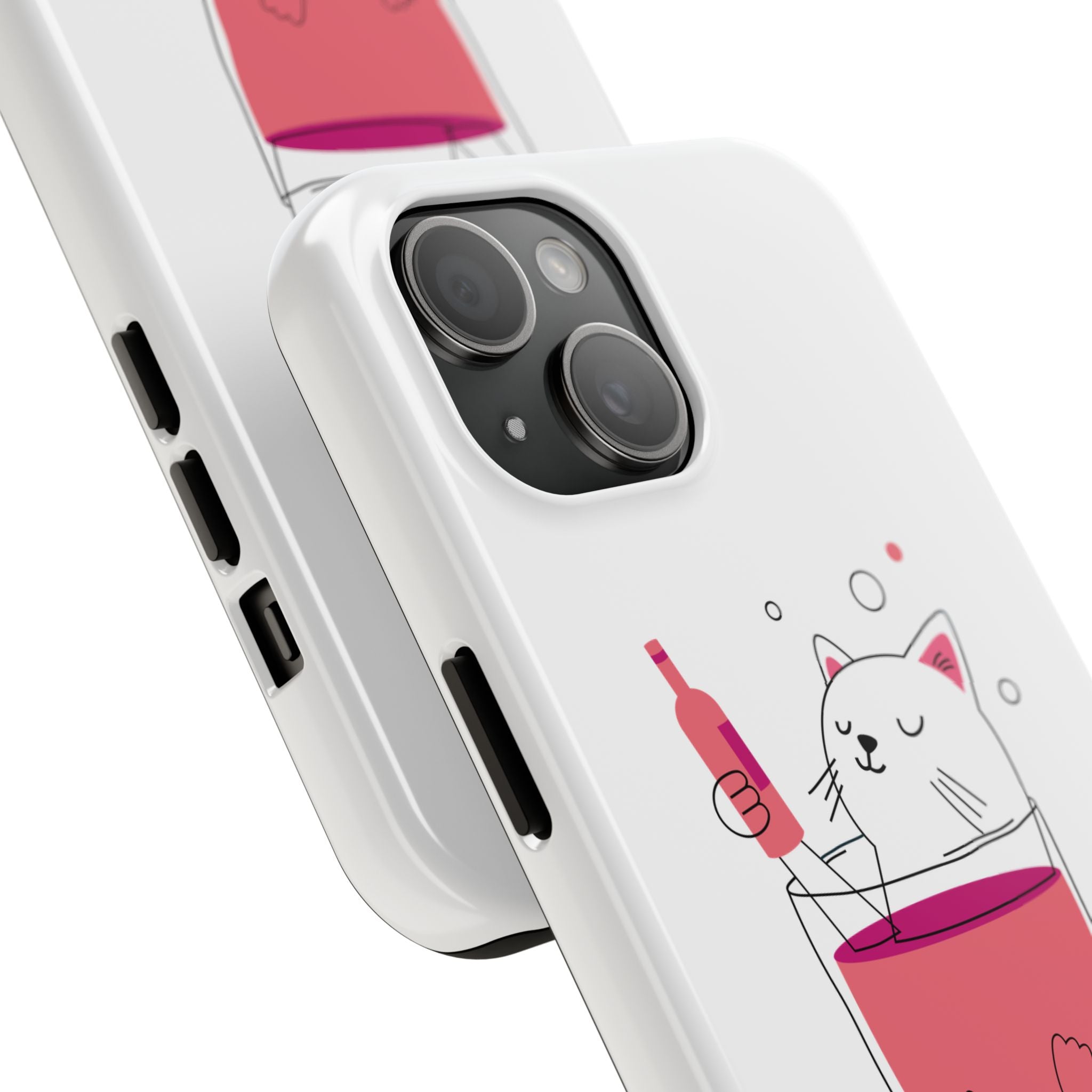 Cat Wine Phone Case — Cute Cat in Wine Glass Protective Case