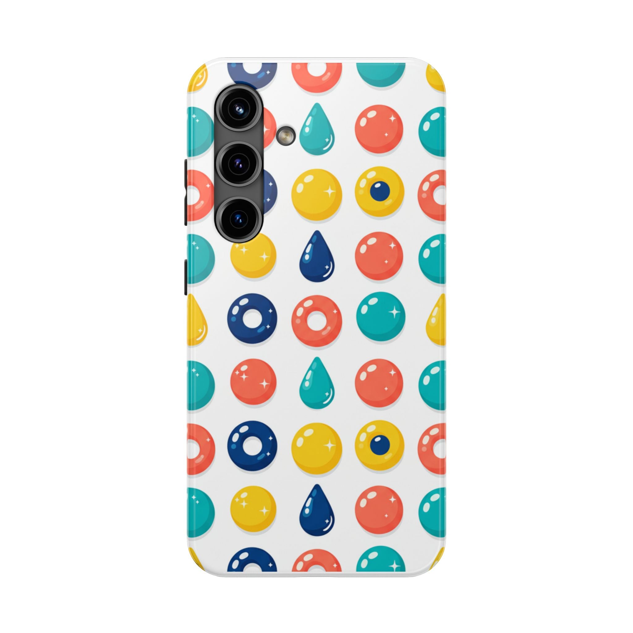 Colorful Candy Dot Tough Phone Case — Bright Retro Polka Drop Design