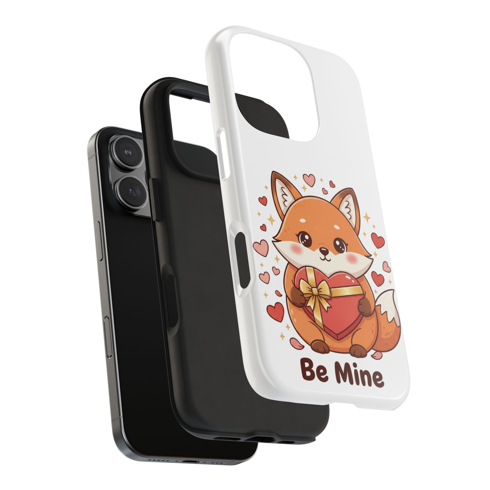 Phone Case — Cute Valentine Fox 'Be Mine' Protective Tough Case