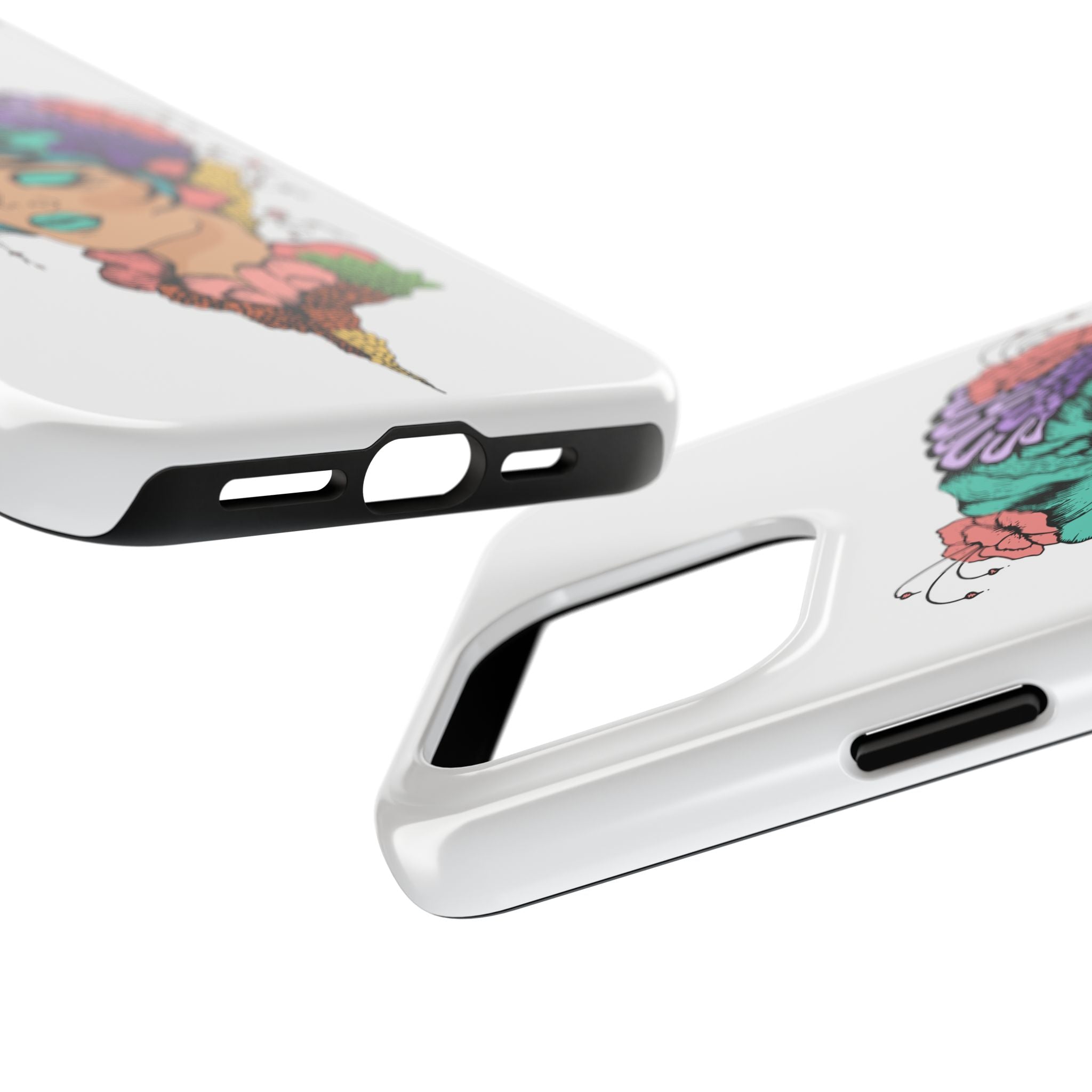 Tough Phone Case — Floral Pop Art Portrait Protective Cover