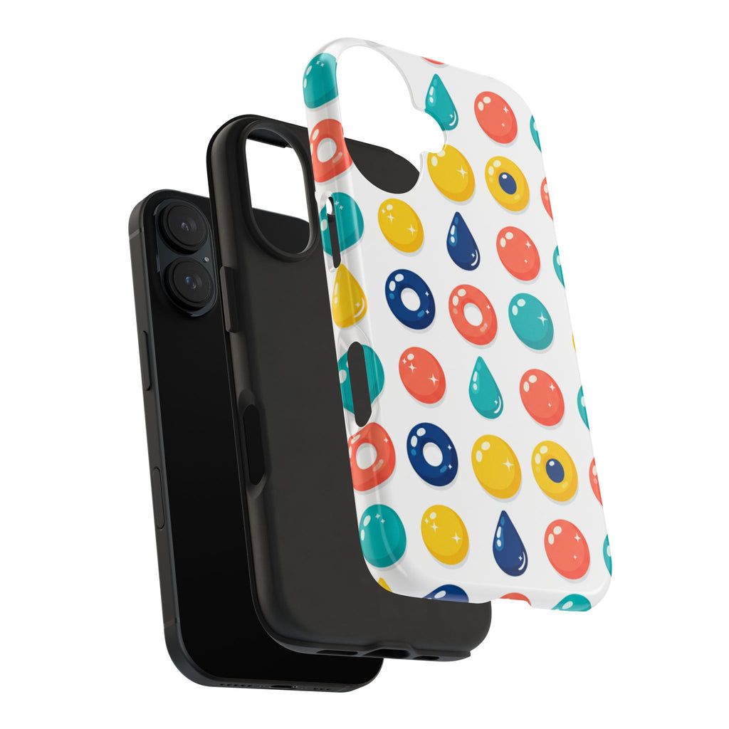 Colorful Candy Dot Tough Phone Case — Bright Retro Polka Drop Design