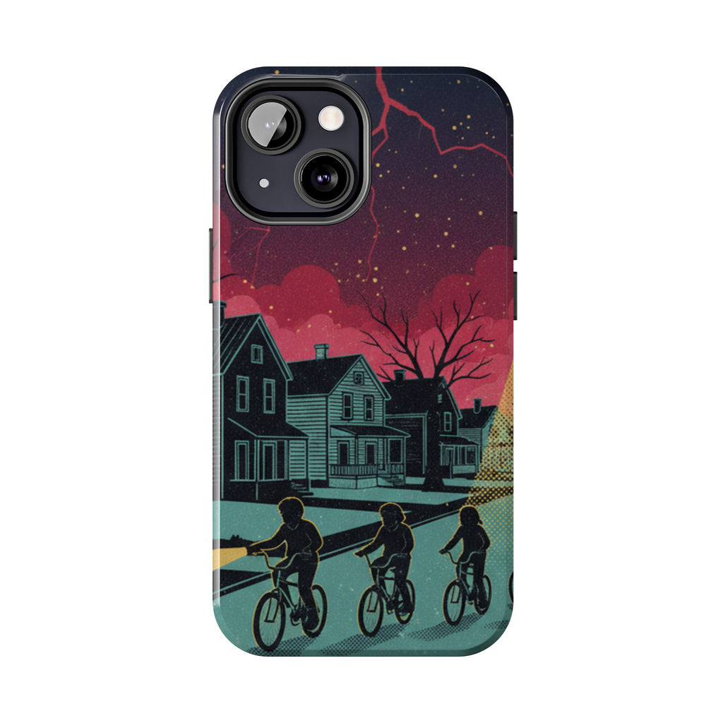 Tough Phone Case — Nostalgic Night Bike Ride Sky Design