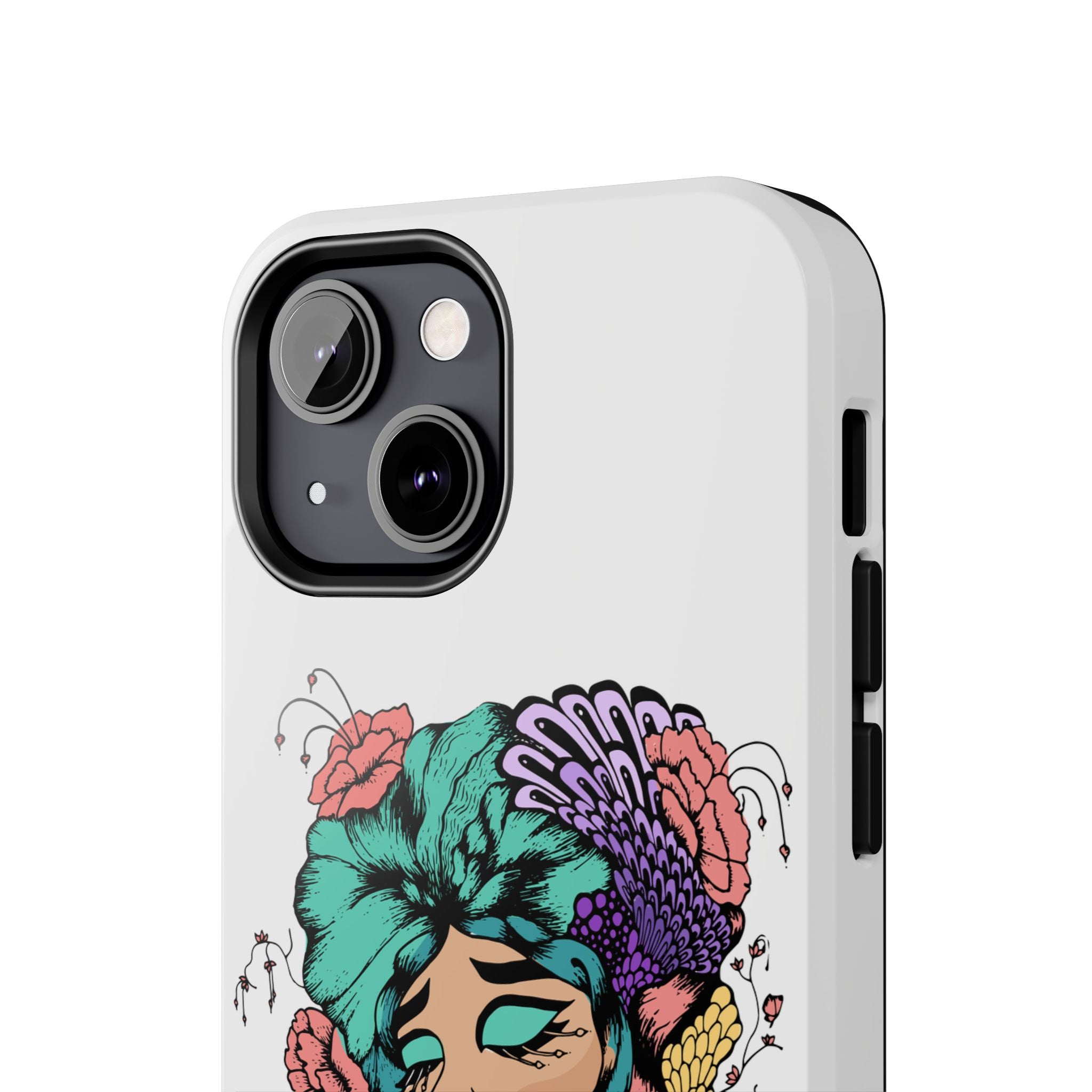 Tough Phone Case — Floral Pop Art Portrait Protective Cover