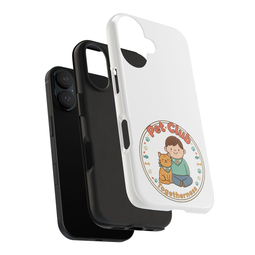 Pet Club Tough Phone Case — Cute Boy & Cat Illustration, "Togetherness" Design