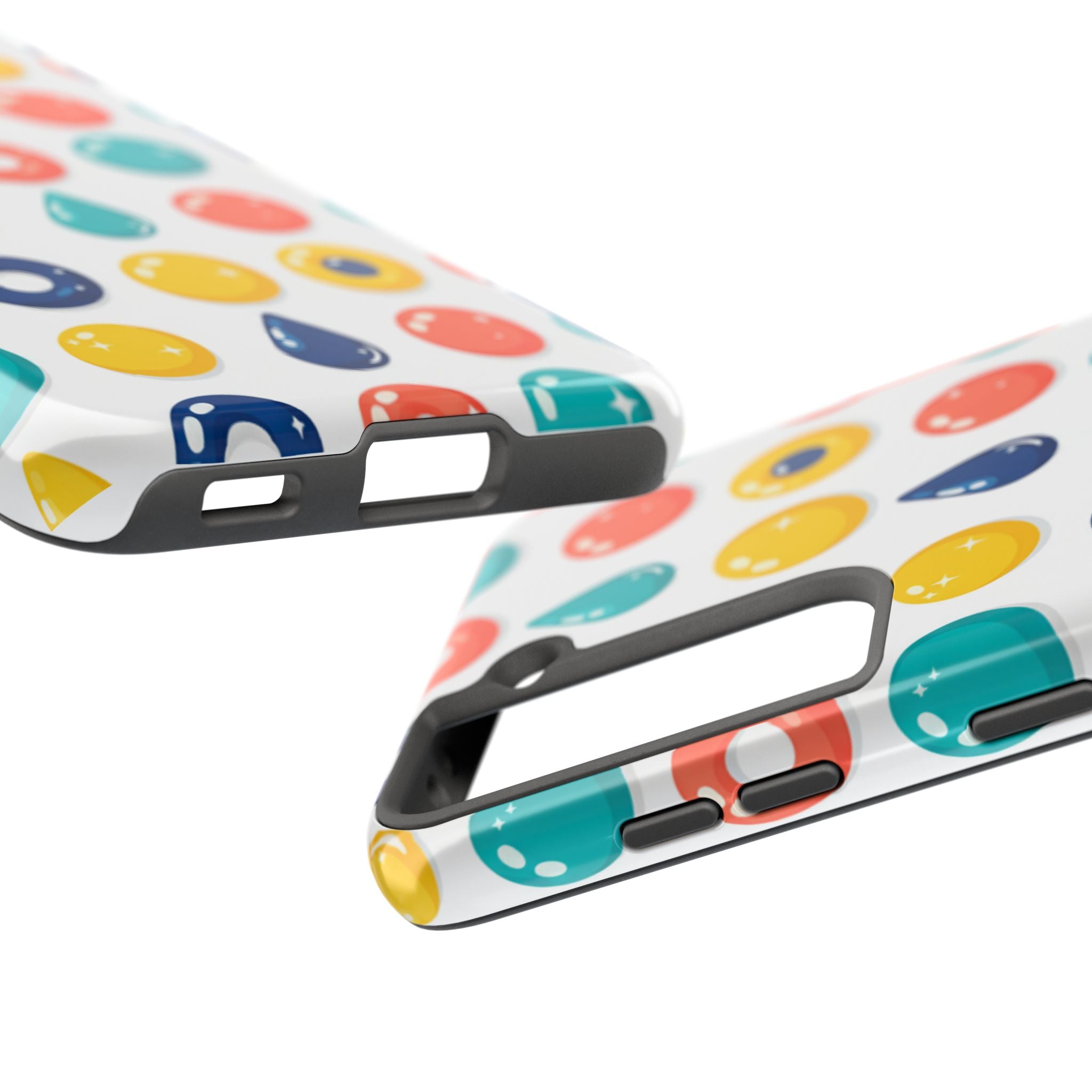 Colorful Candy Dot Tough Phone Case — Bright Retro Polka Drop Design