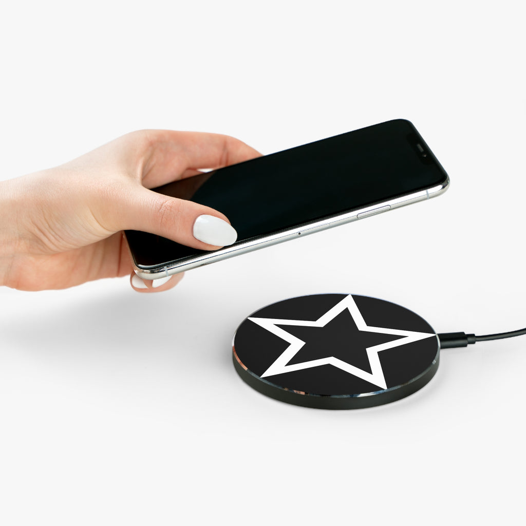 Wireless Charger — Minimal Black Star Qi Pad