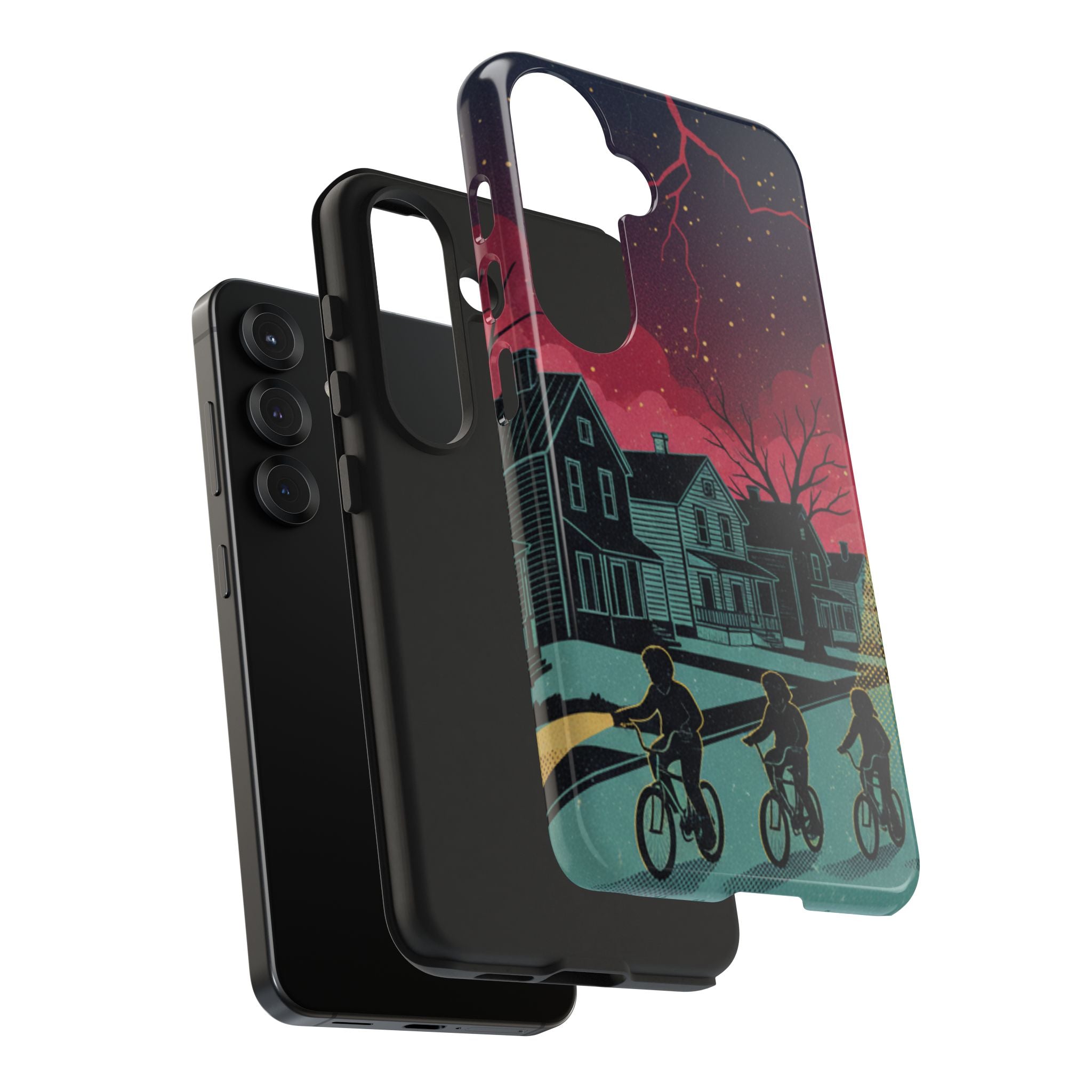 Tough Phone Case — Nostalgic Night Bike Ride Sky Design