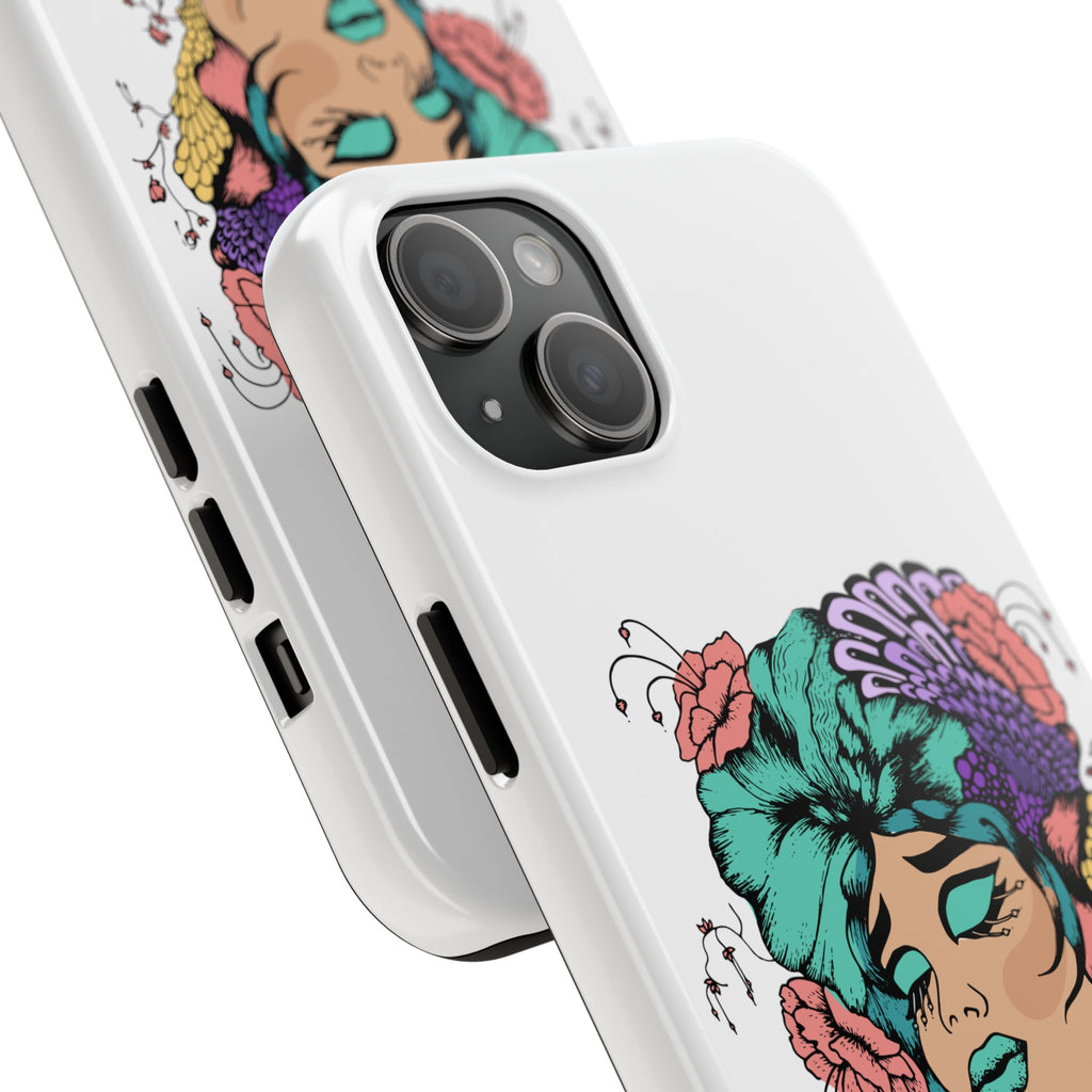 Tough Phone Case — Floral Pop Art Portrait Protective Cover