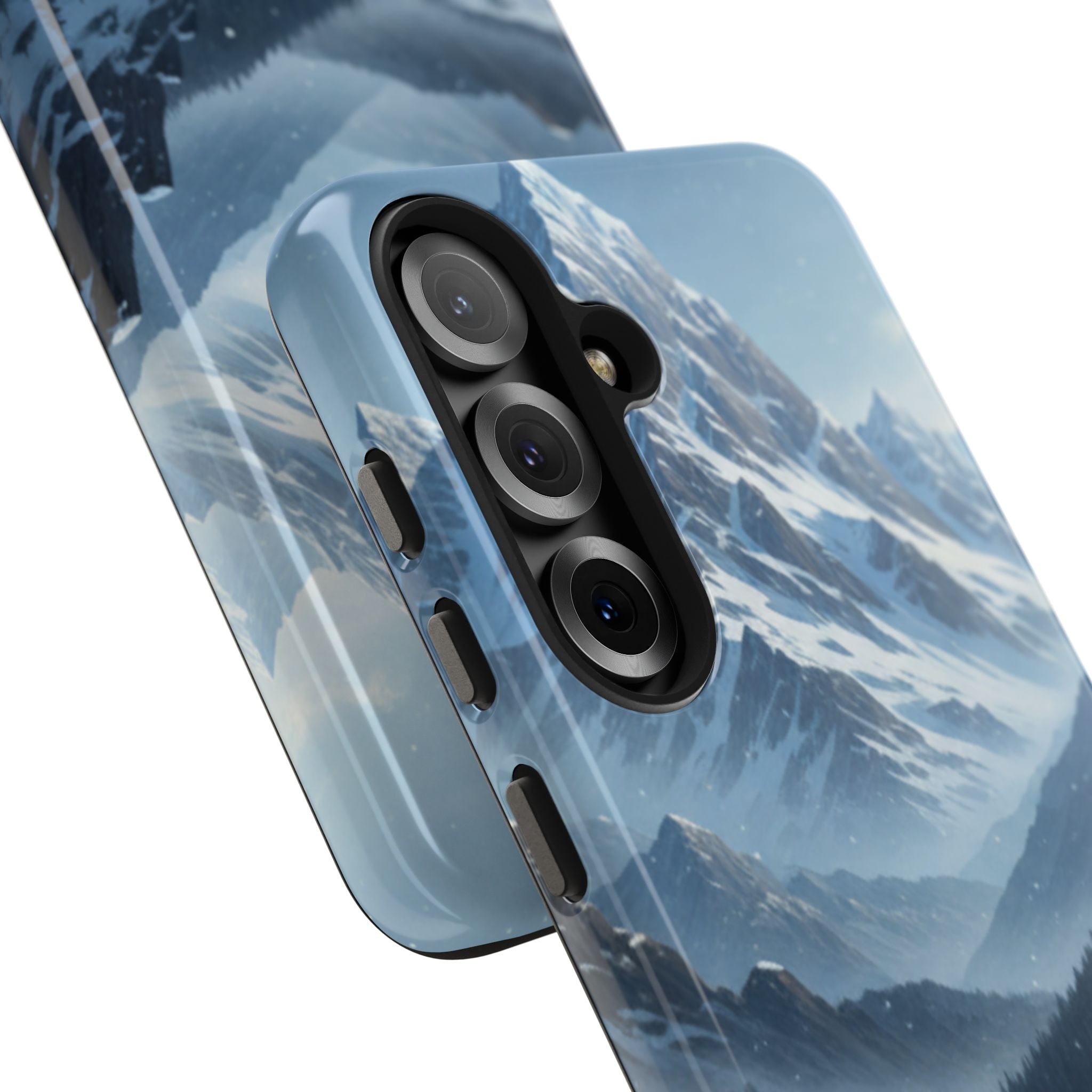 Tough Phone Case — Snowy Mountain Cabin Landscape Protective Phone Cover