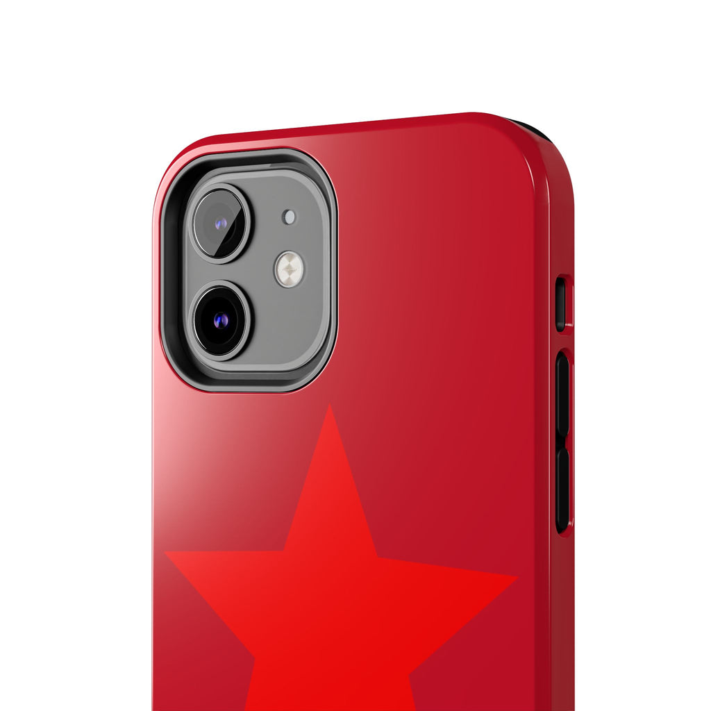 Red Star Tough Phone Case — Dual-Star Protective iPhone Cover