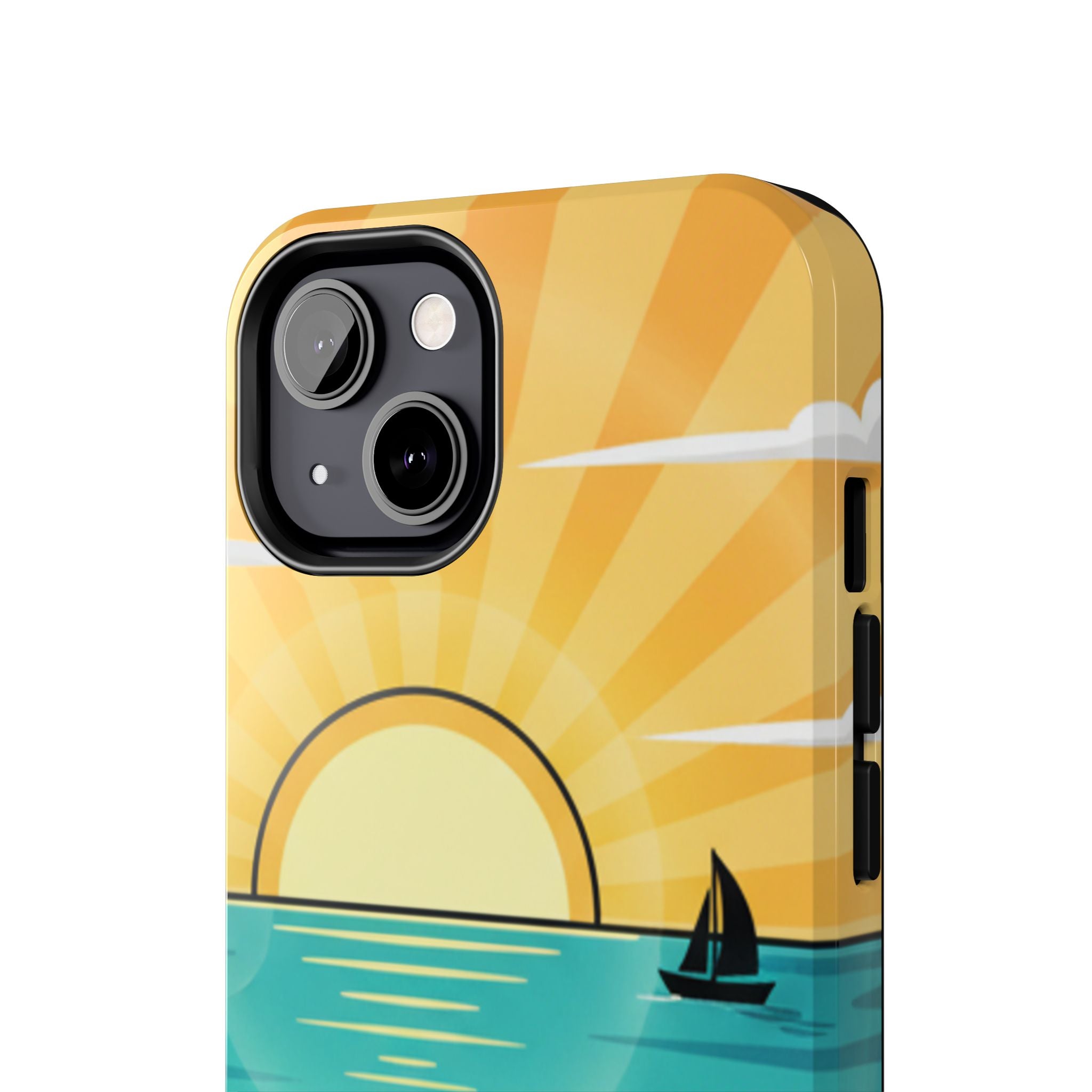 Tough Phone Case — Sunset Beach Sailboat Design