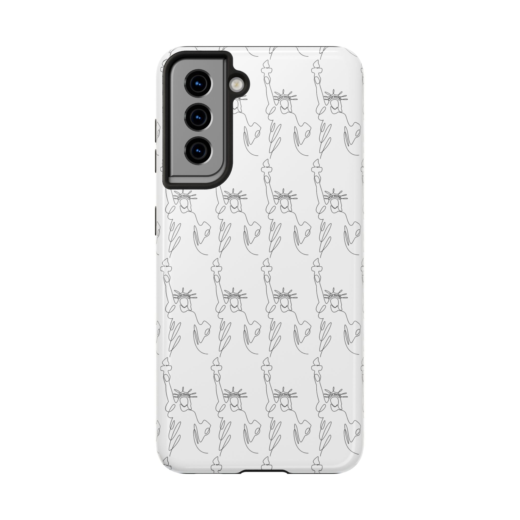Statue of Liberty Sketch Tough Phone Case — Minimal Patriotic iPhone Cover