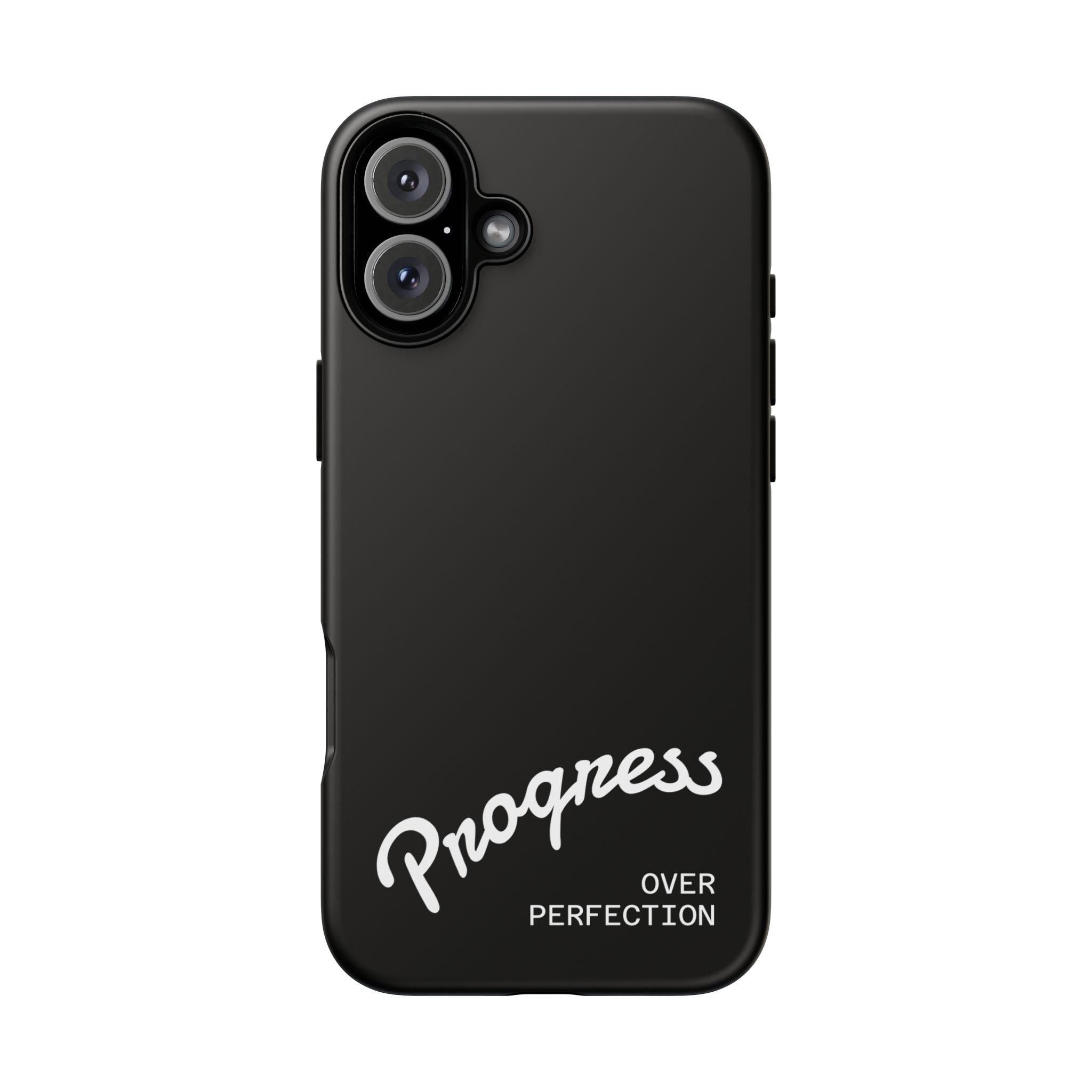Phone Case - "Progress Over Perfection" Glossy Black Protective Cover