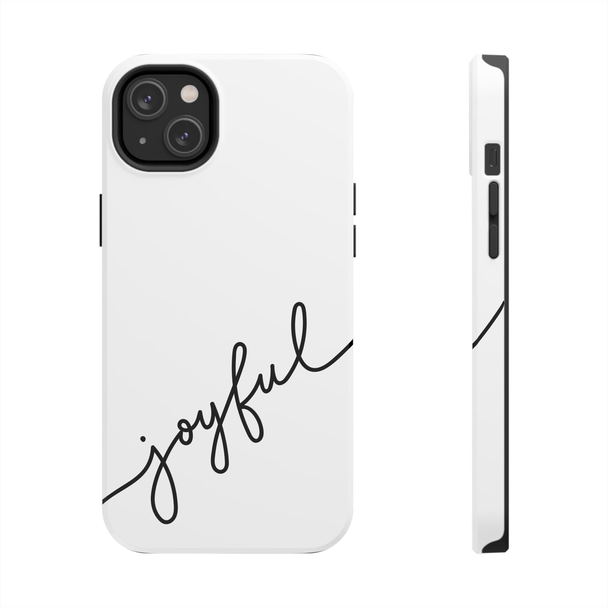 Joyful Tough Phone Case — Minimal Script Protective Phone Cover