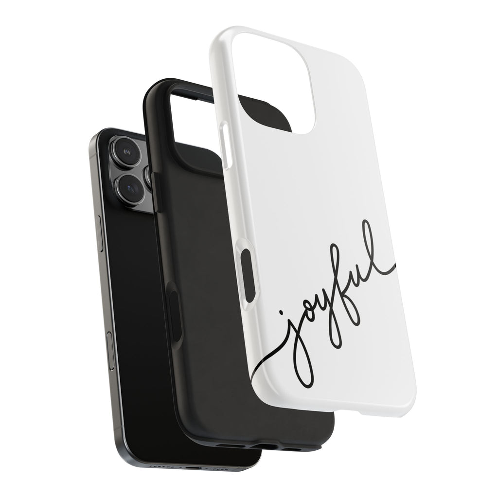 Joyful Tough Phone Case — Minimal Script Protective Phone Cover