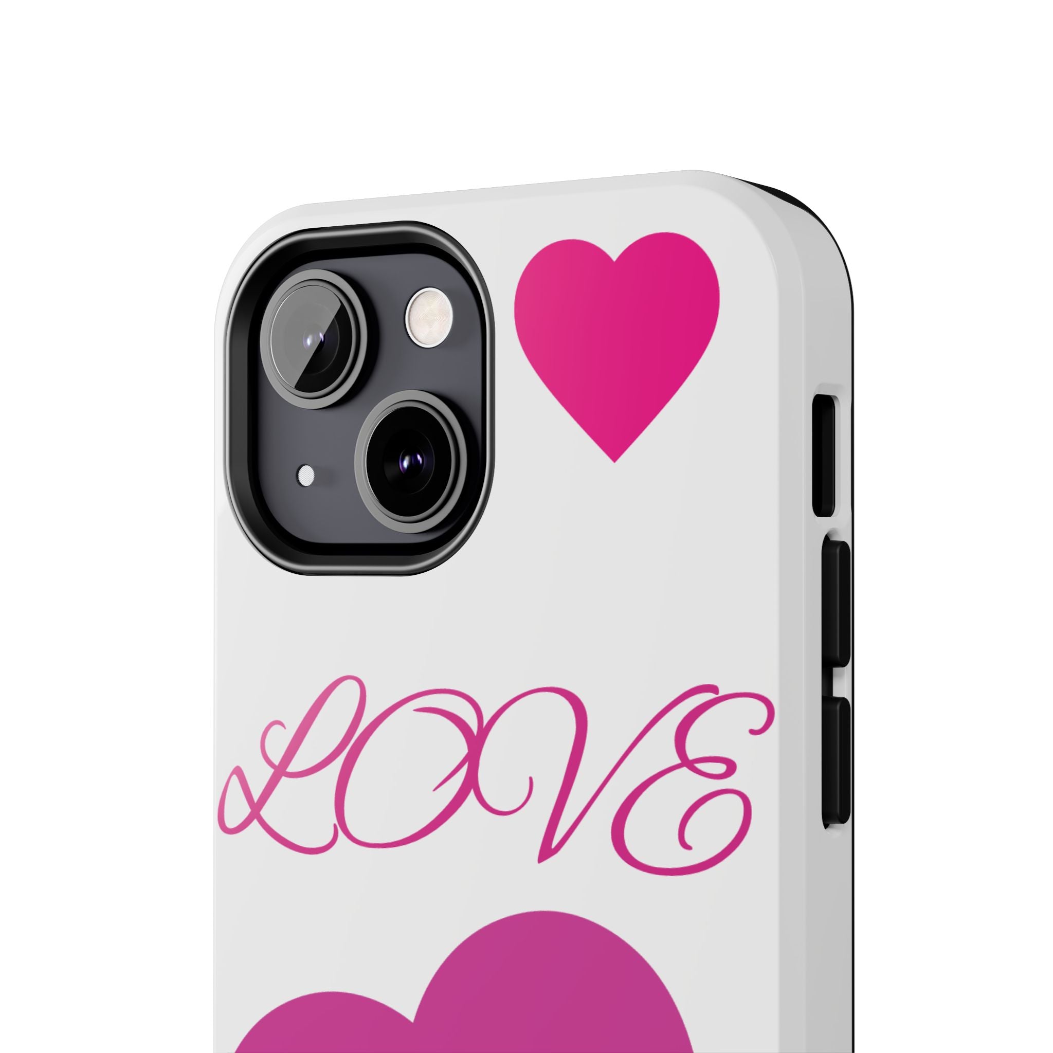 Love Heart Tough Phone Case — Pink Hearts Protective Phone Cover