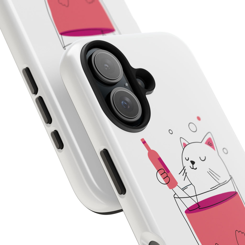 Cat Wine Phone Case — Cute Cat in Wine Glass Protective Case
