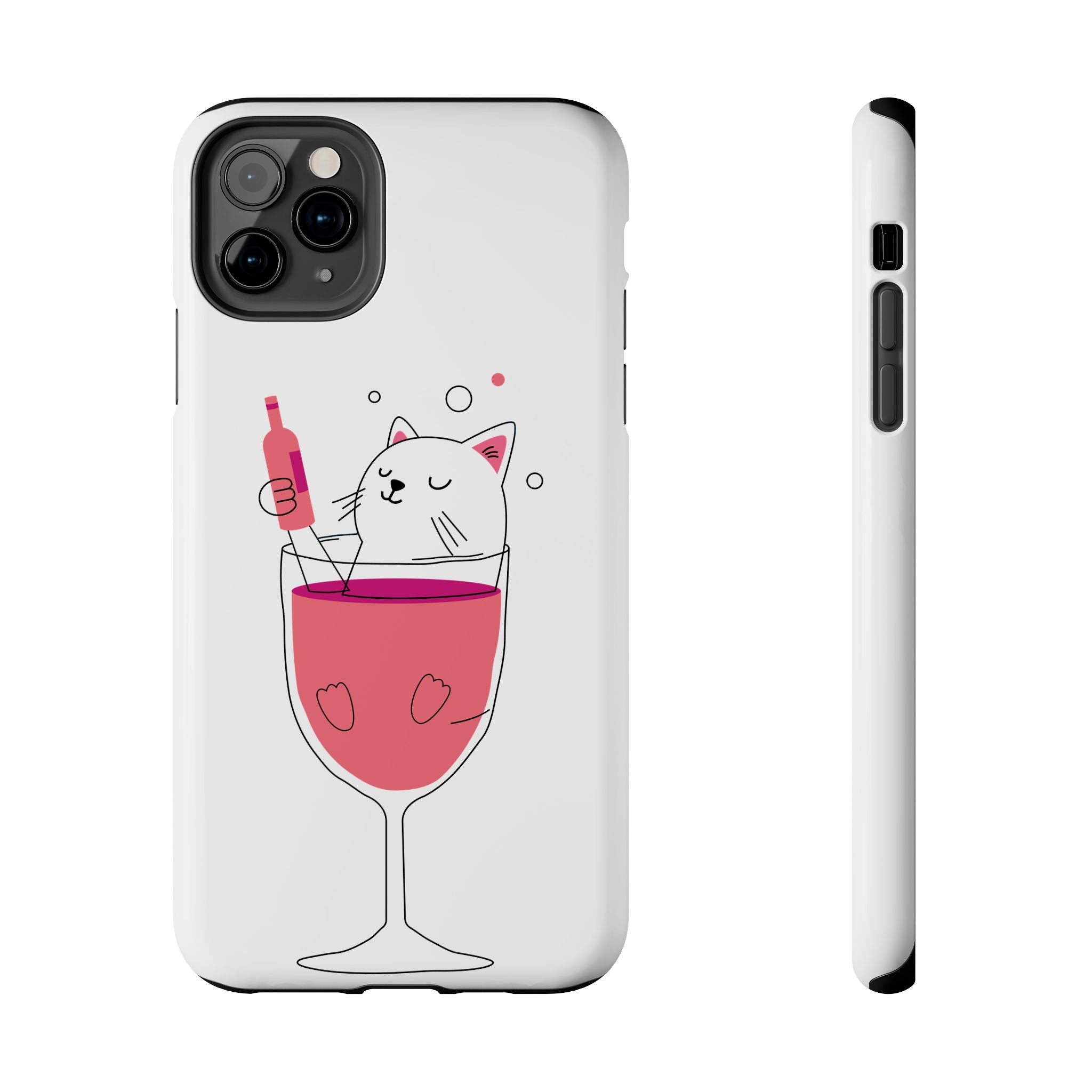 Cat Wine Phone Case — Cute Cat in Wine Glass Protective Case