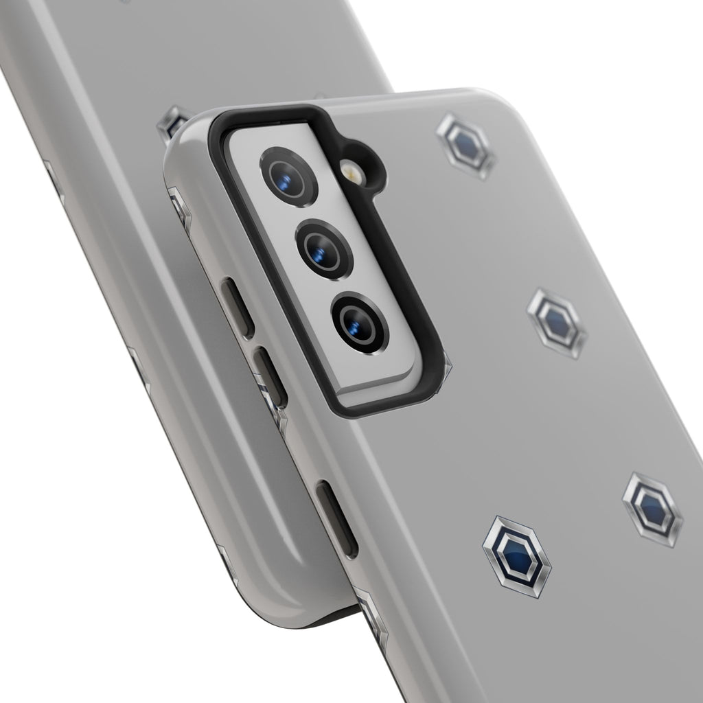 Tough Phone Case — Minimal Hex Rivet Armor (Gray)
