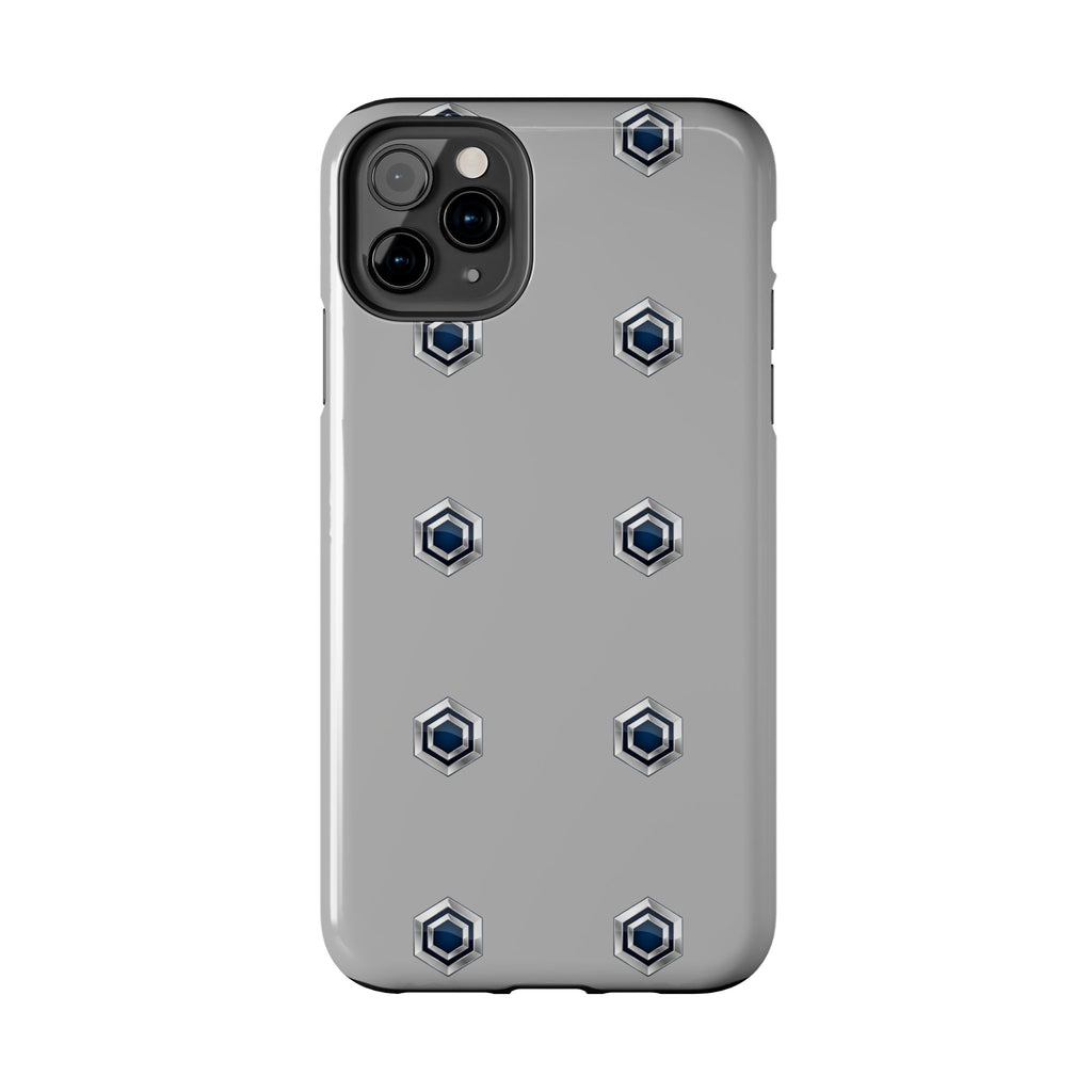 Tough Phone Case — Minimal Hex Rivet Armor (Gray)