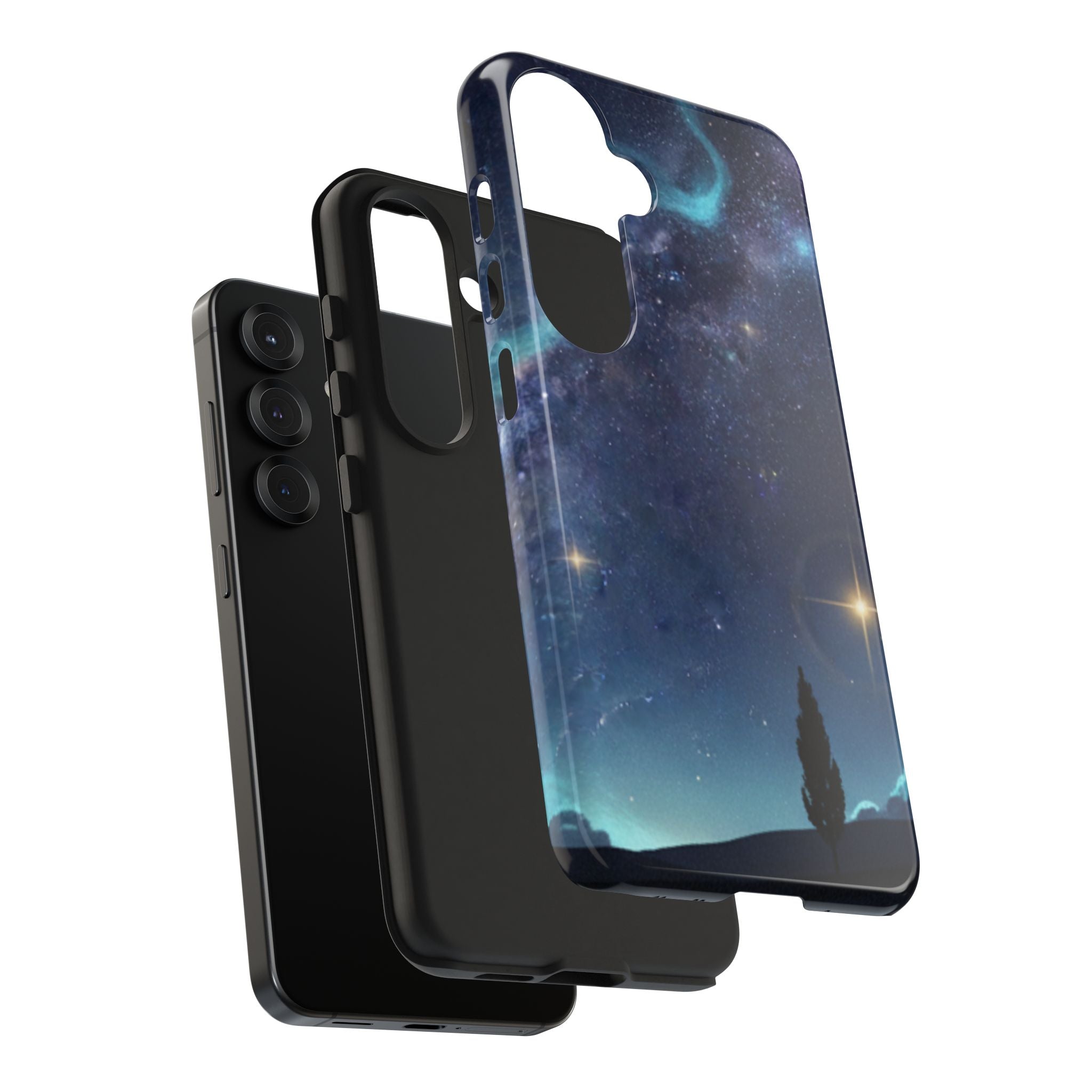 Galaxy Night Sky Tough Phone Case — Starry Landscape Protective Phone Cover