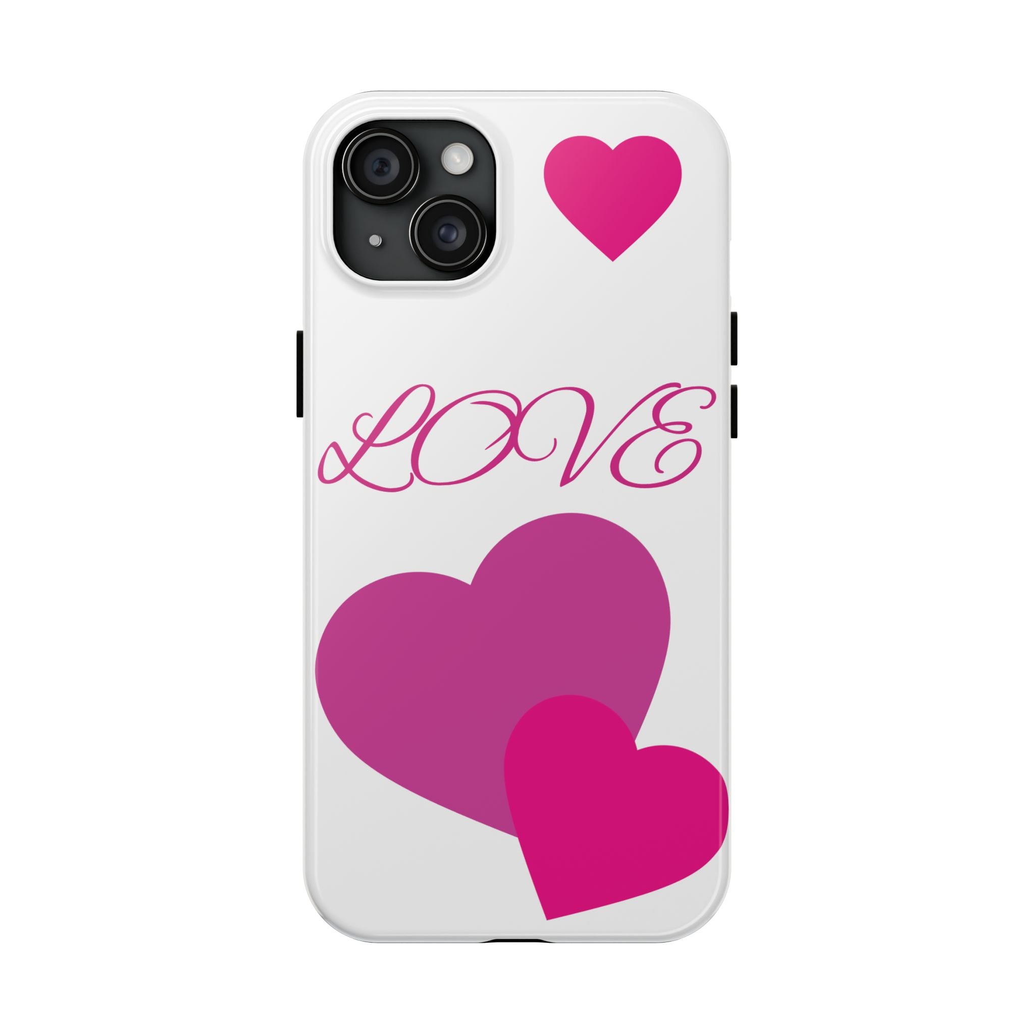 Love Heart Tough Phone Case — Pink Hearts Protective Phone Cover