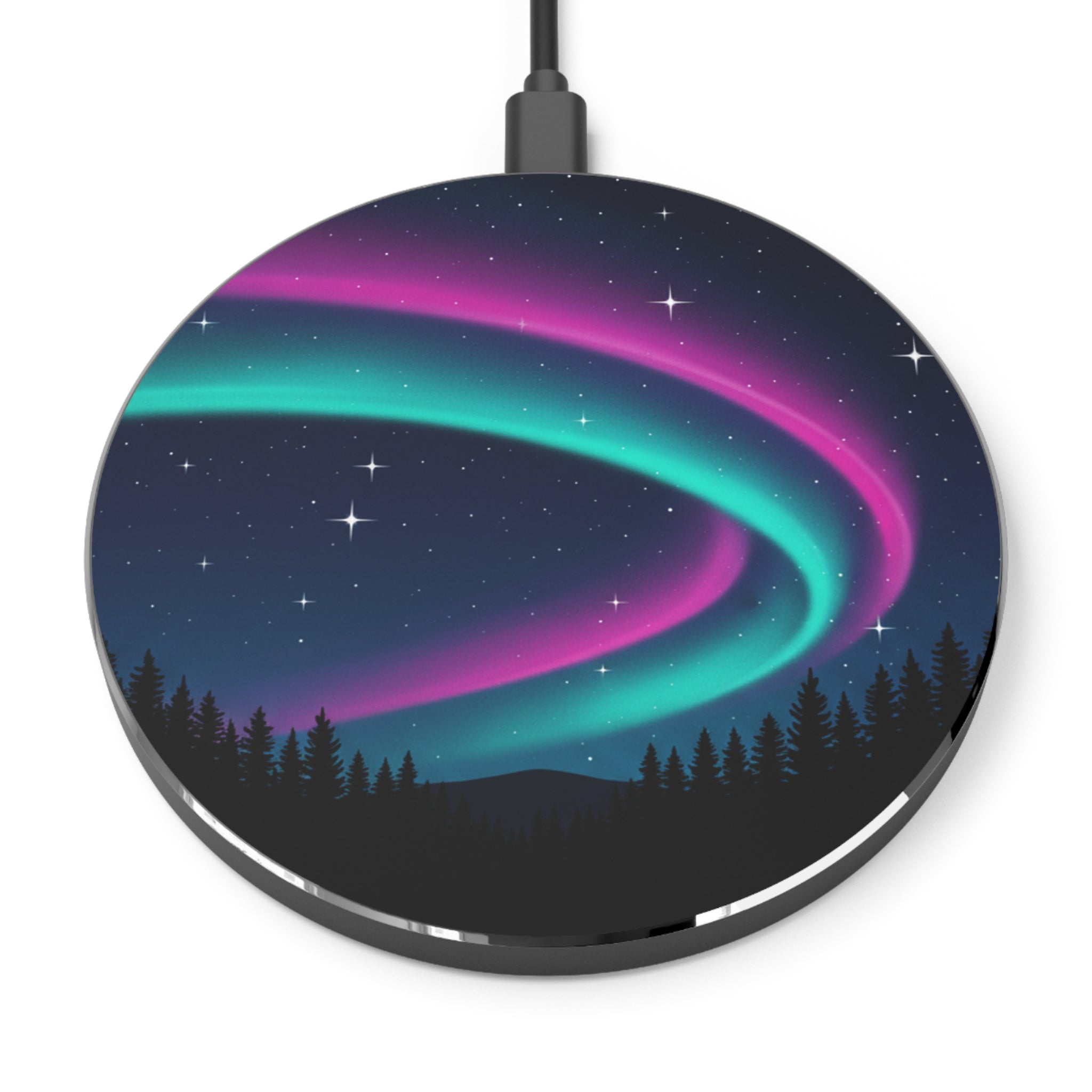 Aurora Night Wireless Charger — Northern Lights Qi Charging Pad