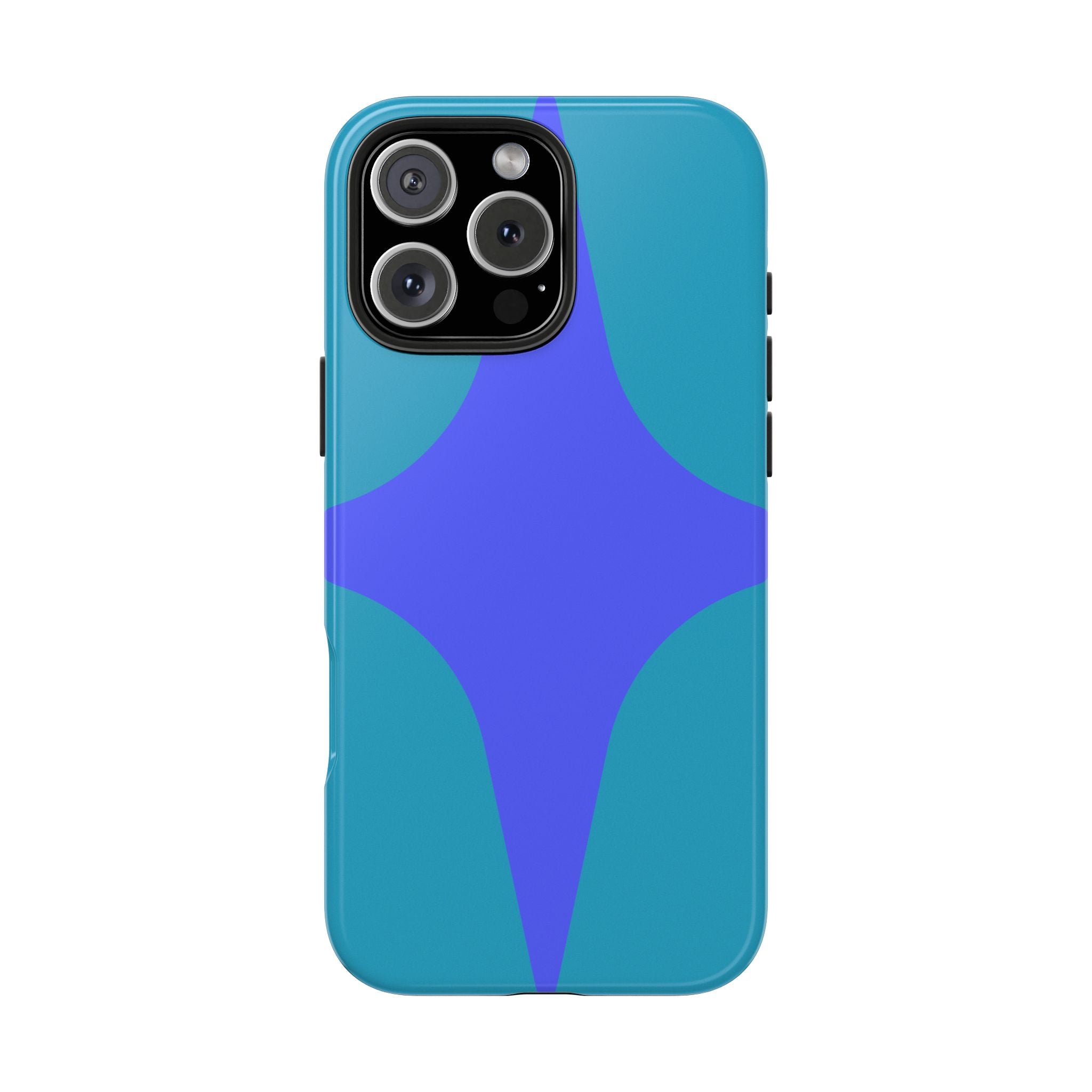 Teal & Indigo Starburst Tough Phone Case — Durable Protective Phone Case