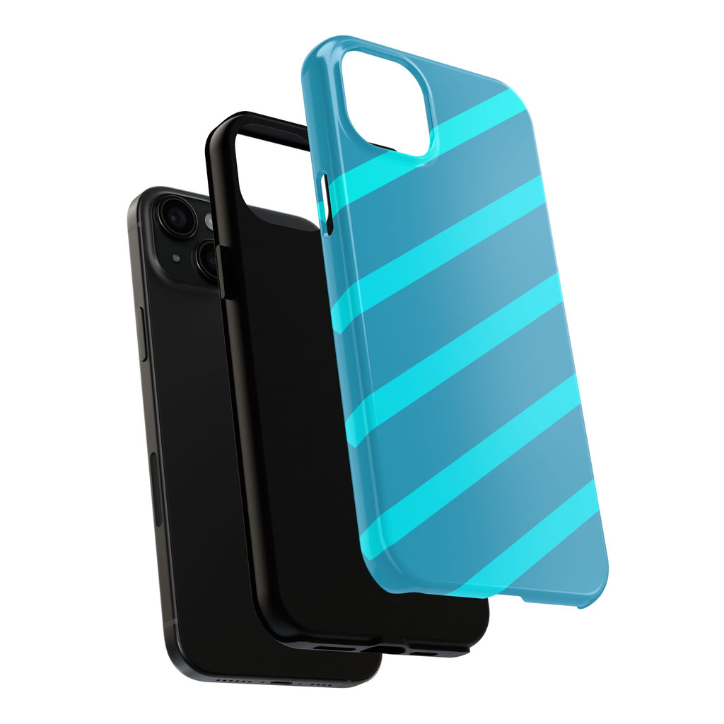 Tough Phone Case — Blue Diagonal Stripe Shockproof Cover