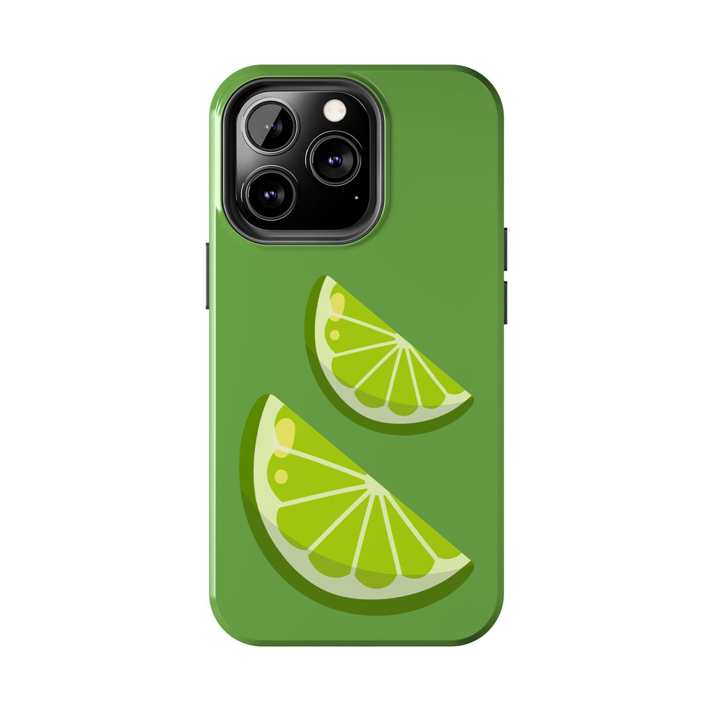 Lime Slice Tough Phone Case — Bright Green Citrus Protective Cover