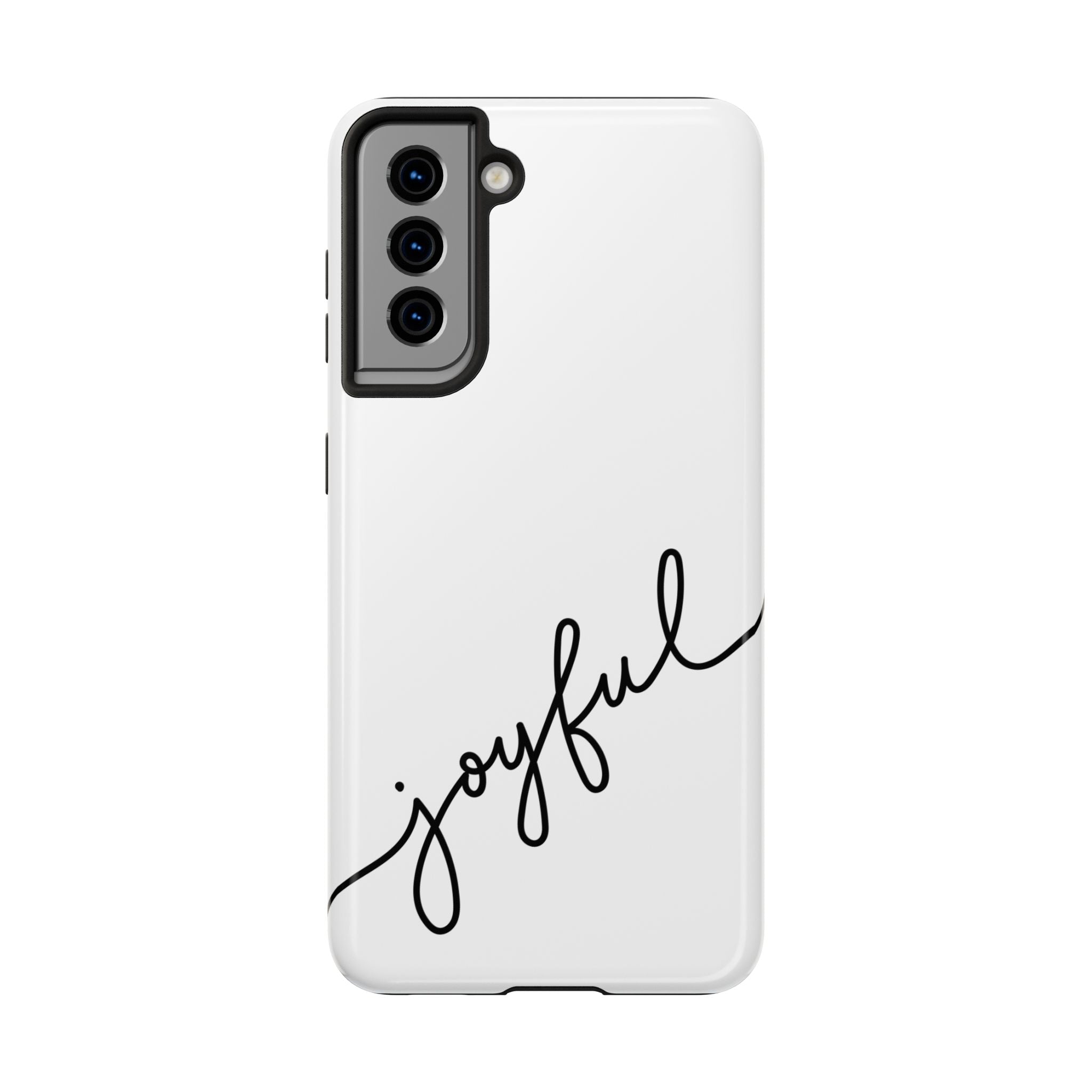 Joyful Tough Phone Case — Minimal Script Protective Phone Cover