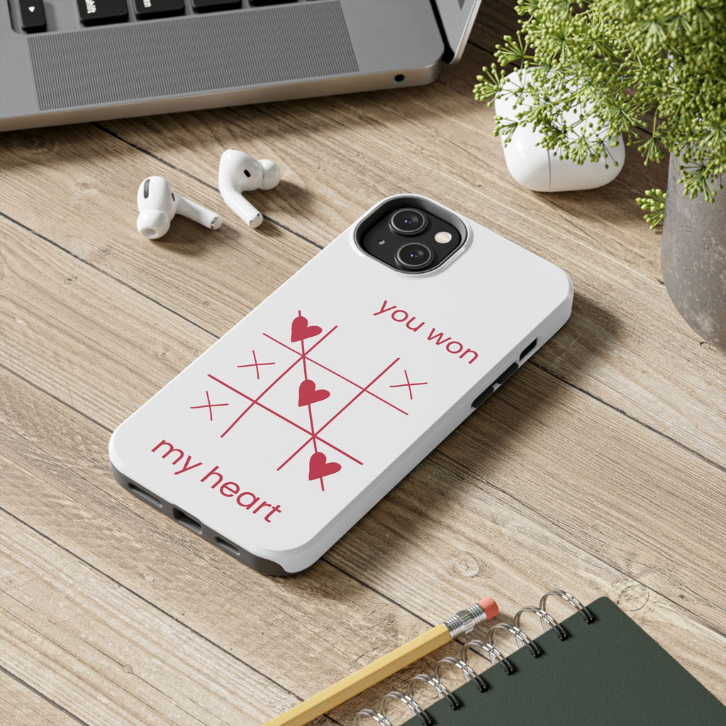 Tough Phone Case — "You Won My Heart" Tic-Tac-Toe Valentine Phone Cover