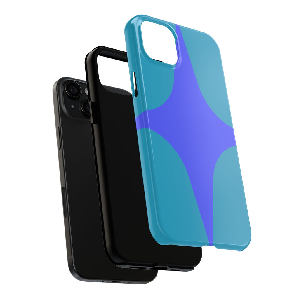 Teal & Indigo Starburst Tough Phone Case — Durable Protective Phone Case