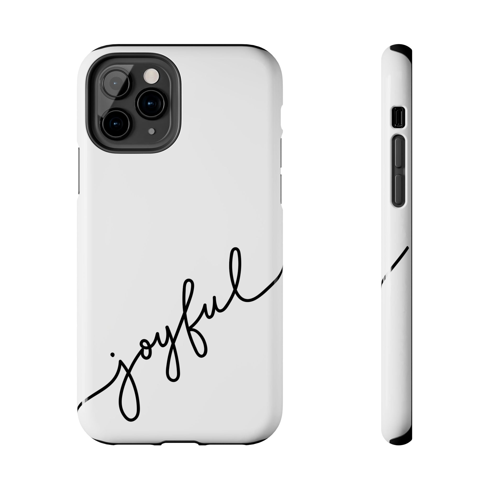 Joyful Tough Phone Case — Minimal Script Protective Phone Cover