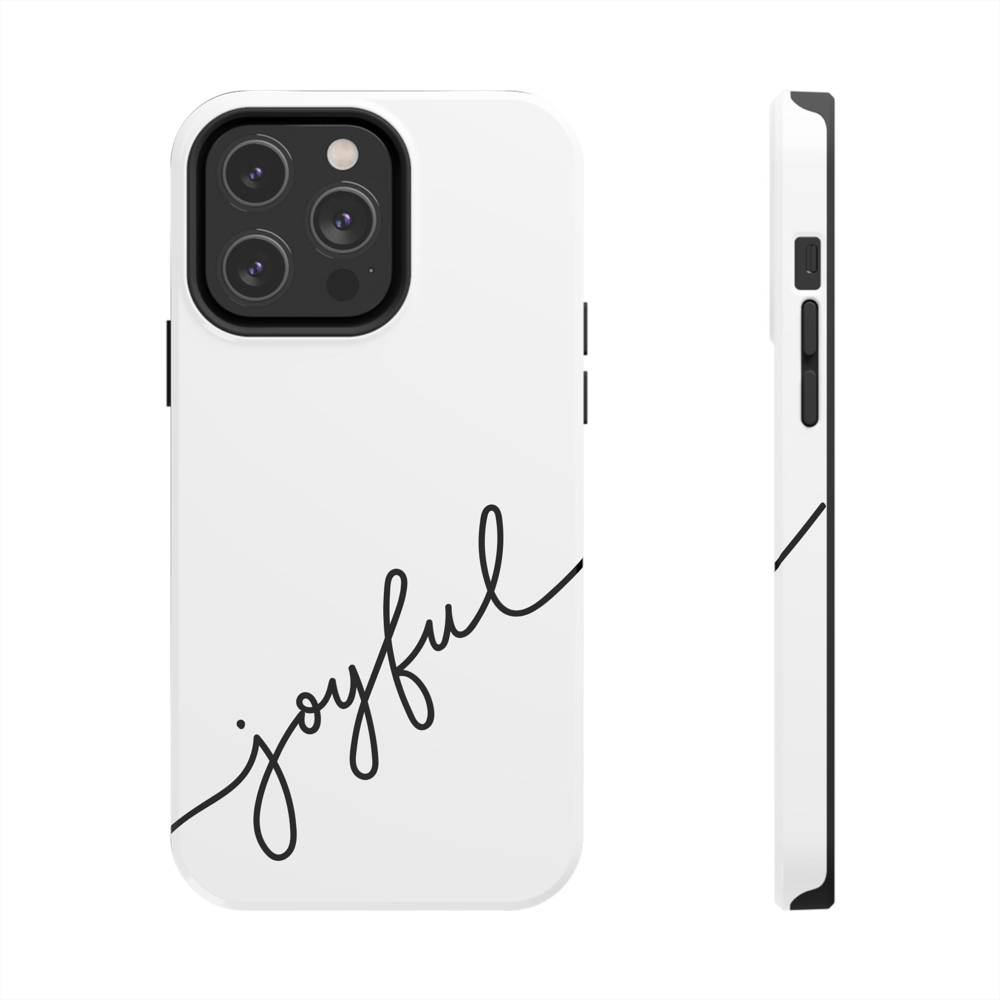 Joyful Tough Phone Case — Minimal Script Protective Phone Cover